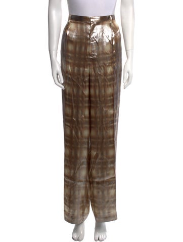 Ralph Lauren Purple Label Pants Plaid Print Wide Leg XL