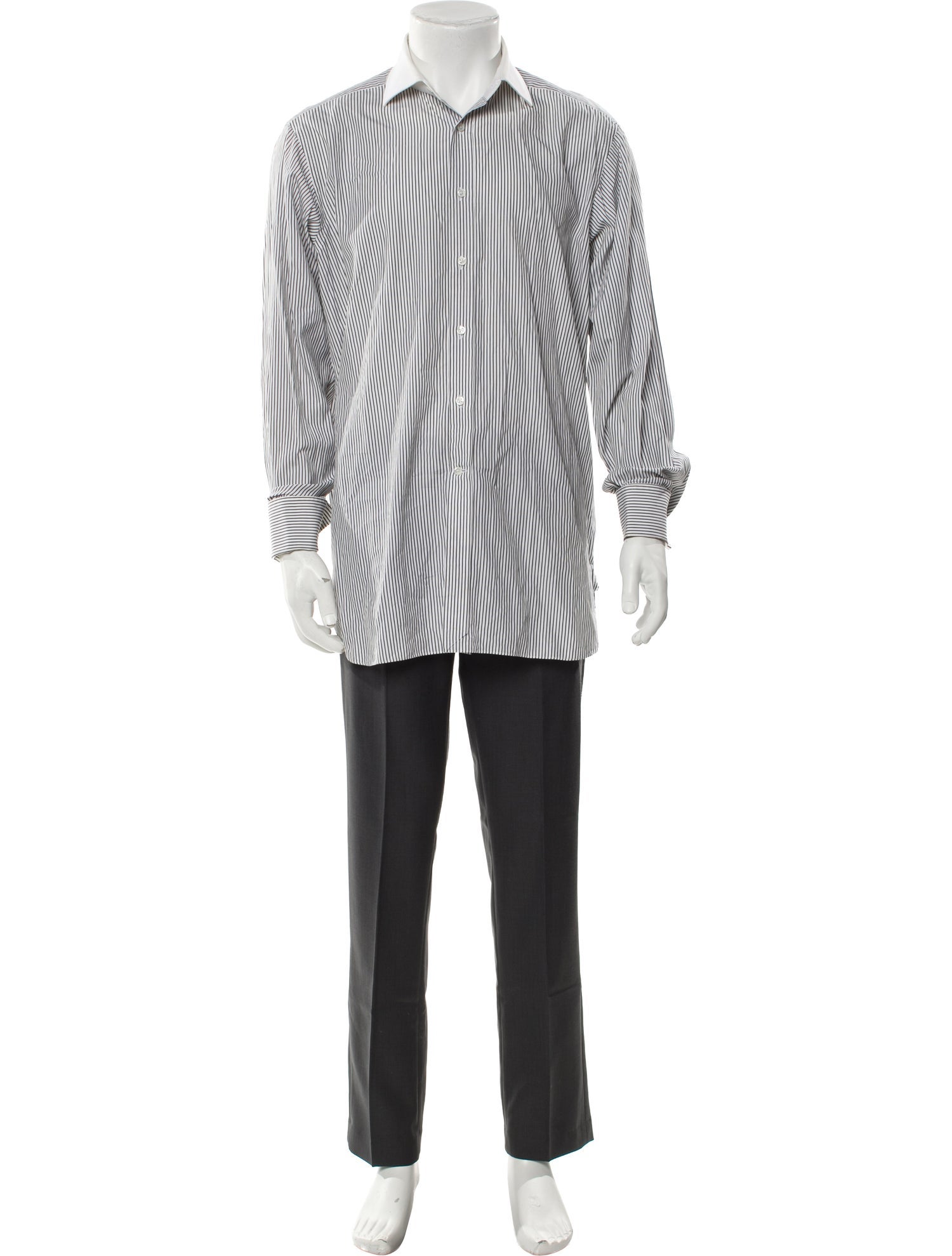 Ralph Lauren Purple Label Striped Long Sleeve Dress Shirt