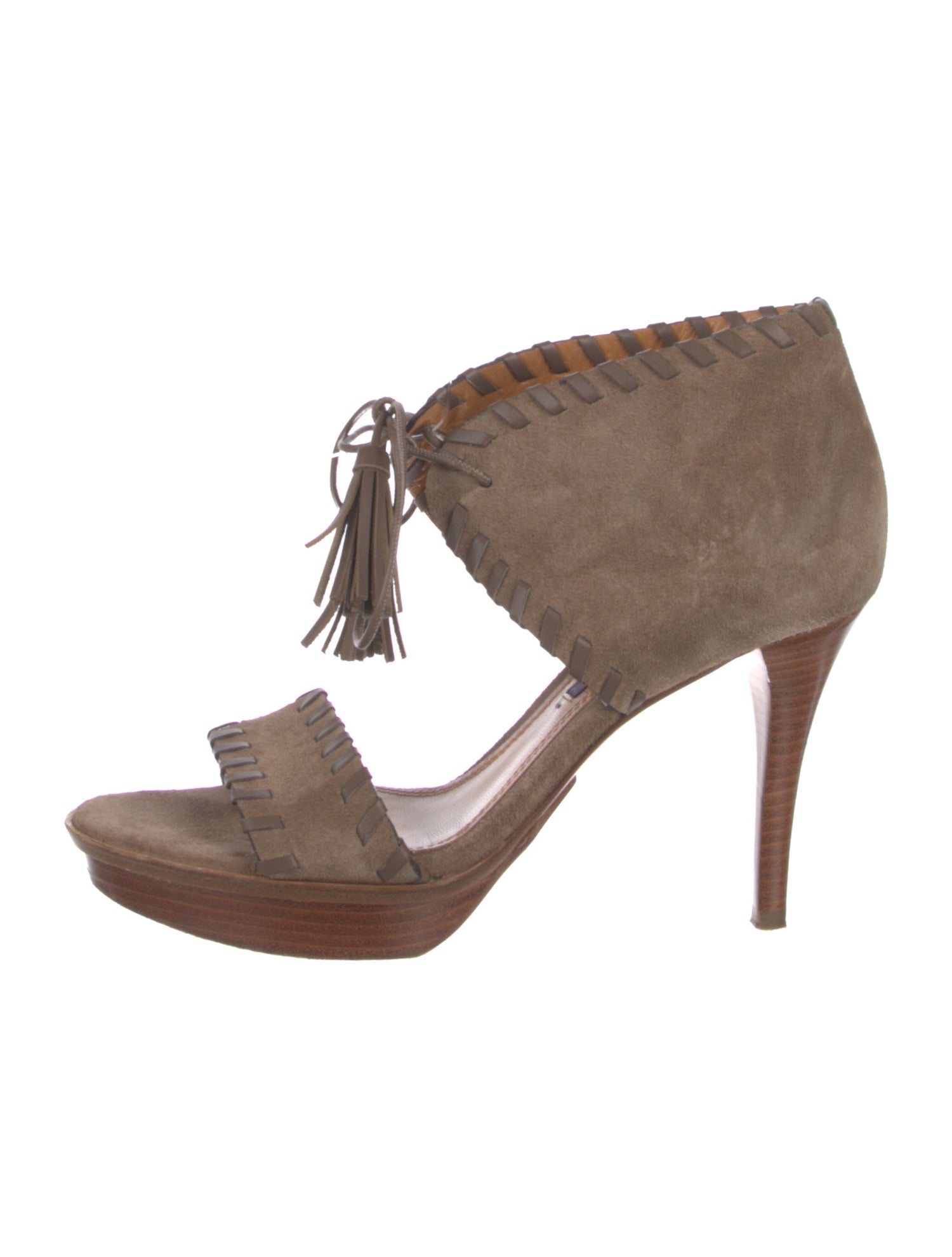 Ralph Lauren Purple Label Suede Tassel Accents Sandals