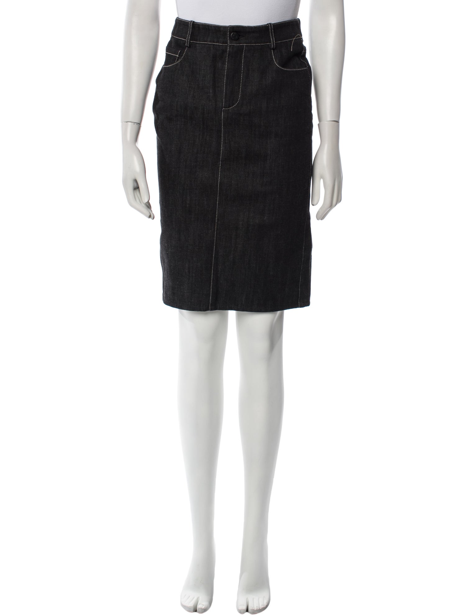 Ralph Lauren Purple Label Embroidered Accent Knee-Length Skirt