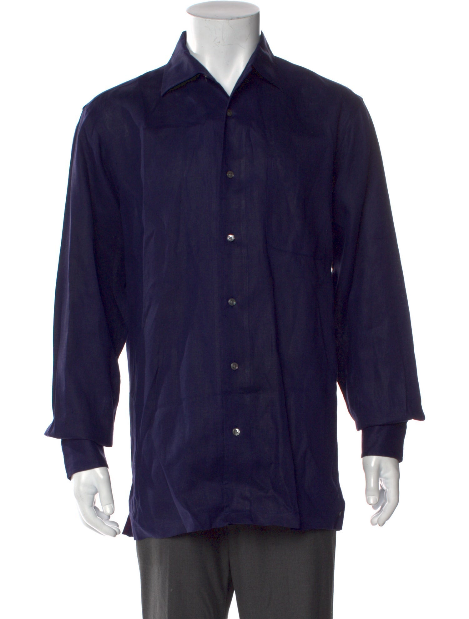 Ralph Lauren Purple Label Linen Long Sleeve Dress Shirt