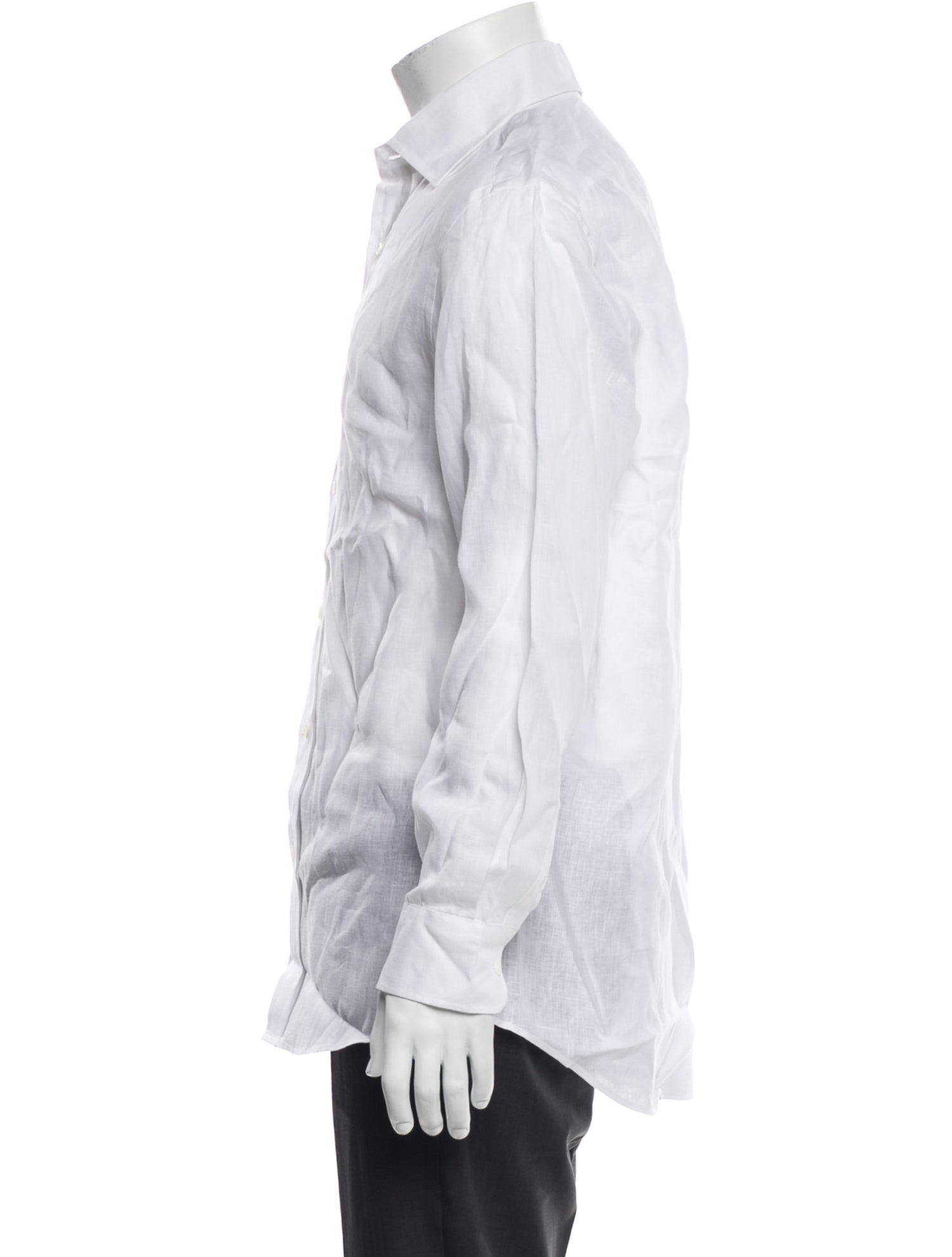 Ralph Lauren Purple Label Linen Long Sleeve Dress Shirt