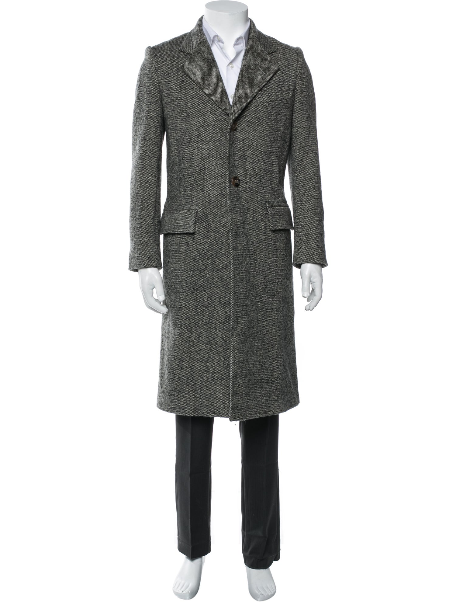 Ralph Lauren Purple Label Lambswool Tweed Pattern Overcoat