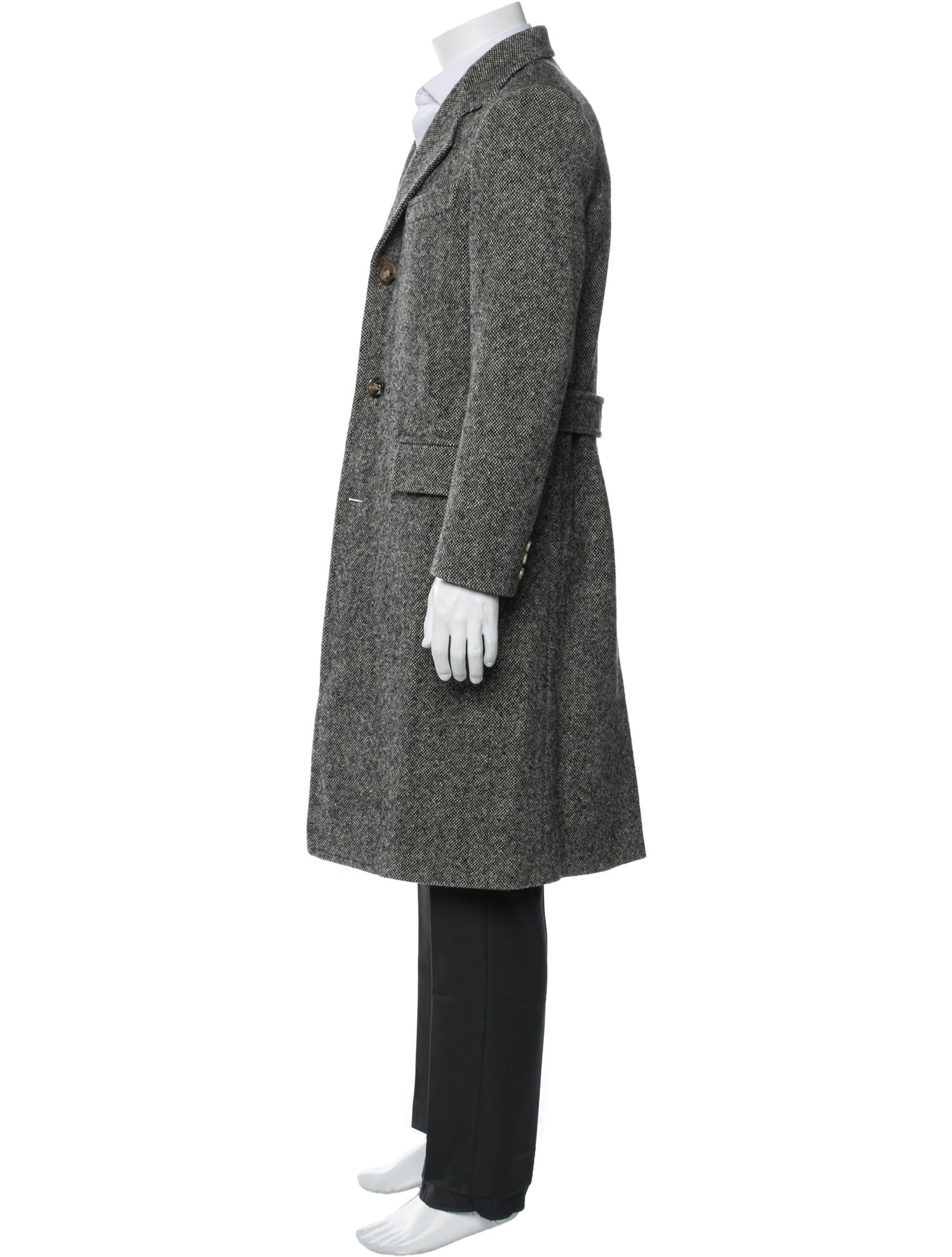 Ralph Lauren Purple Label Lambswool Tweed Pattern Overcoat