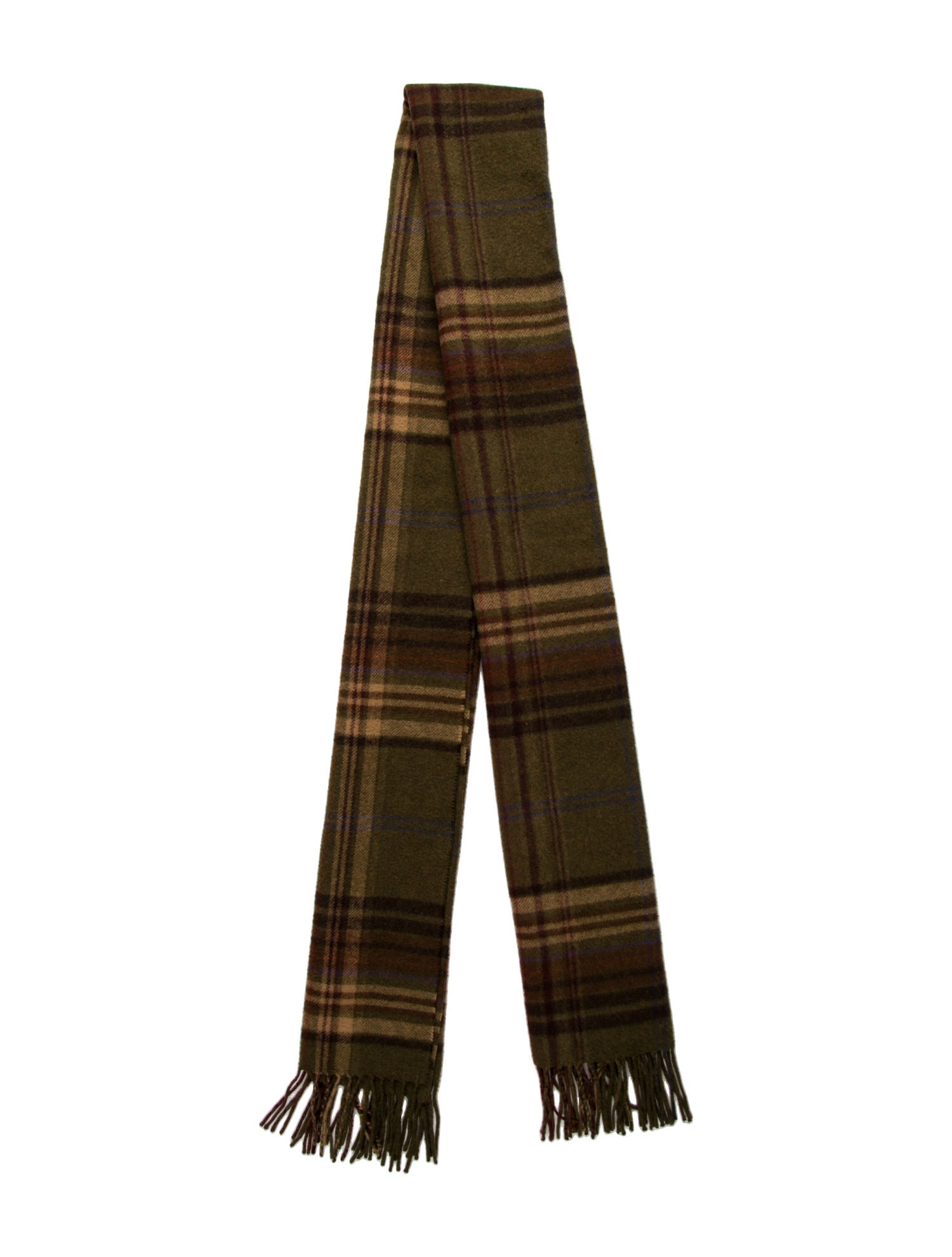 Ralph Lauren Purple Label Wool Plaid Print Scarf