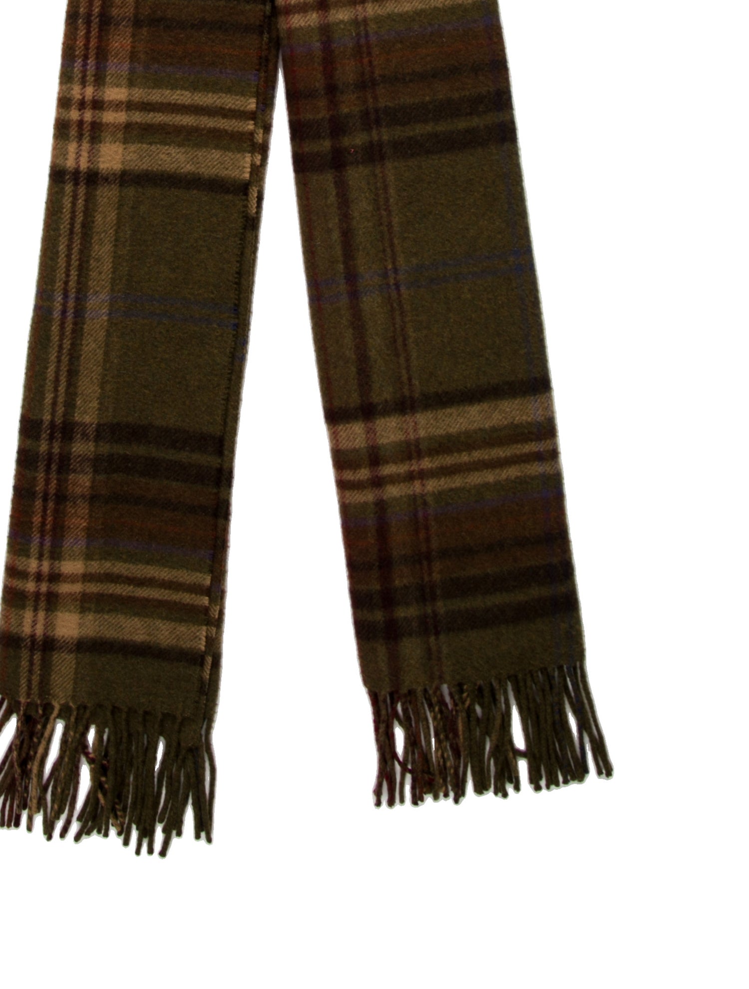 Ralph Lauren Purple Label Wool Plaid Print Scarf