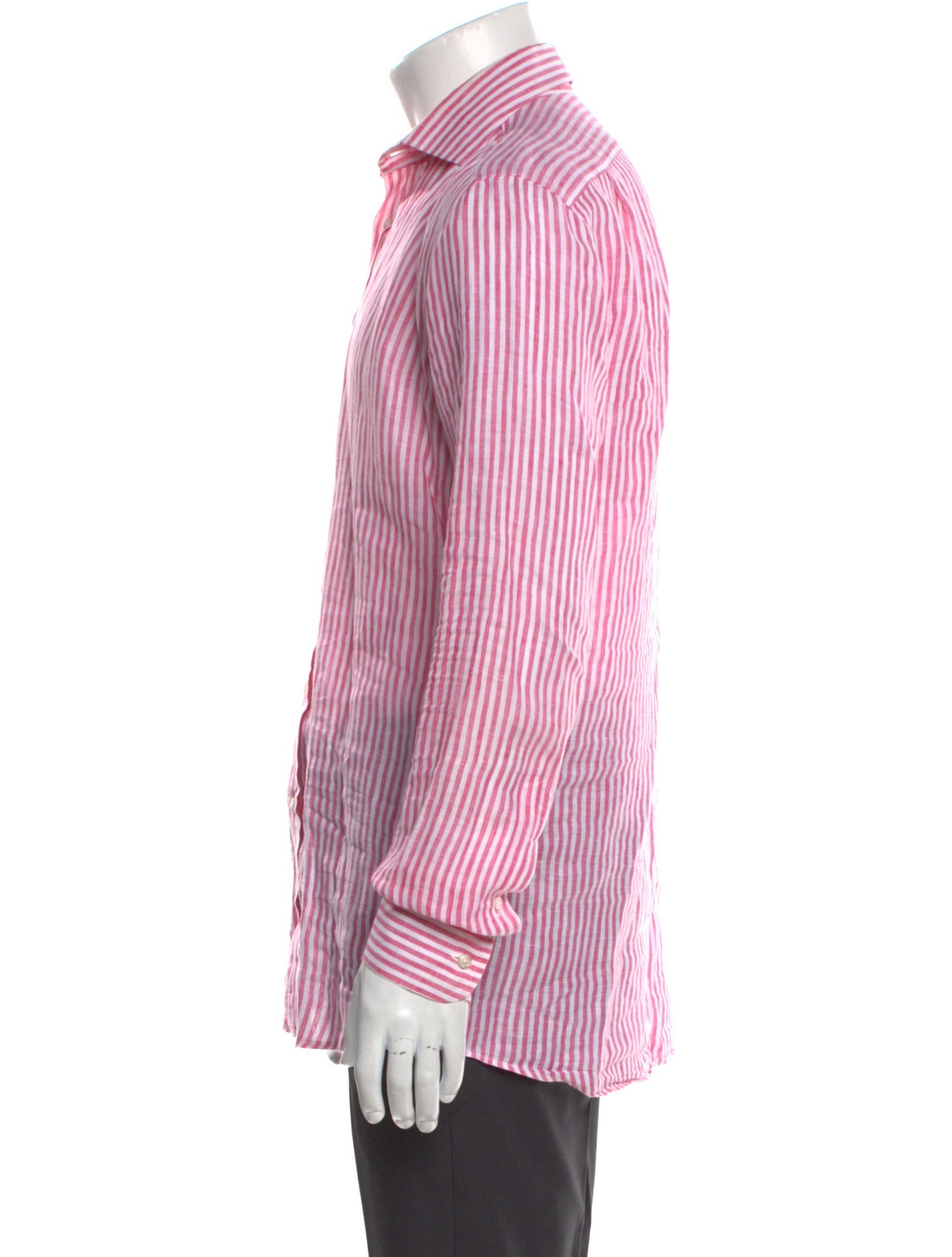Ralph Lauren Purple Label Linen Striped Dress Shirt