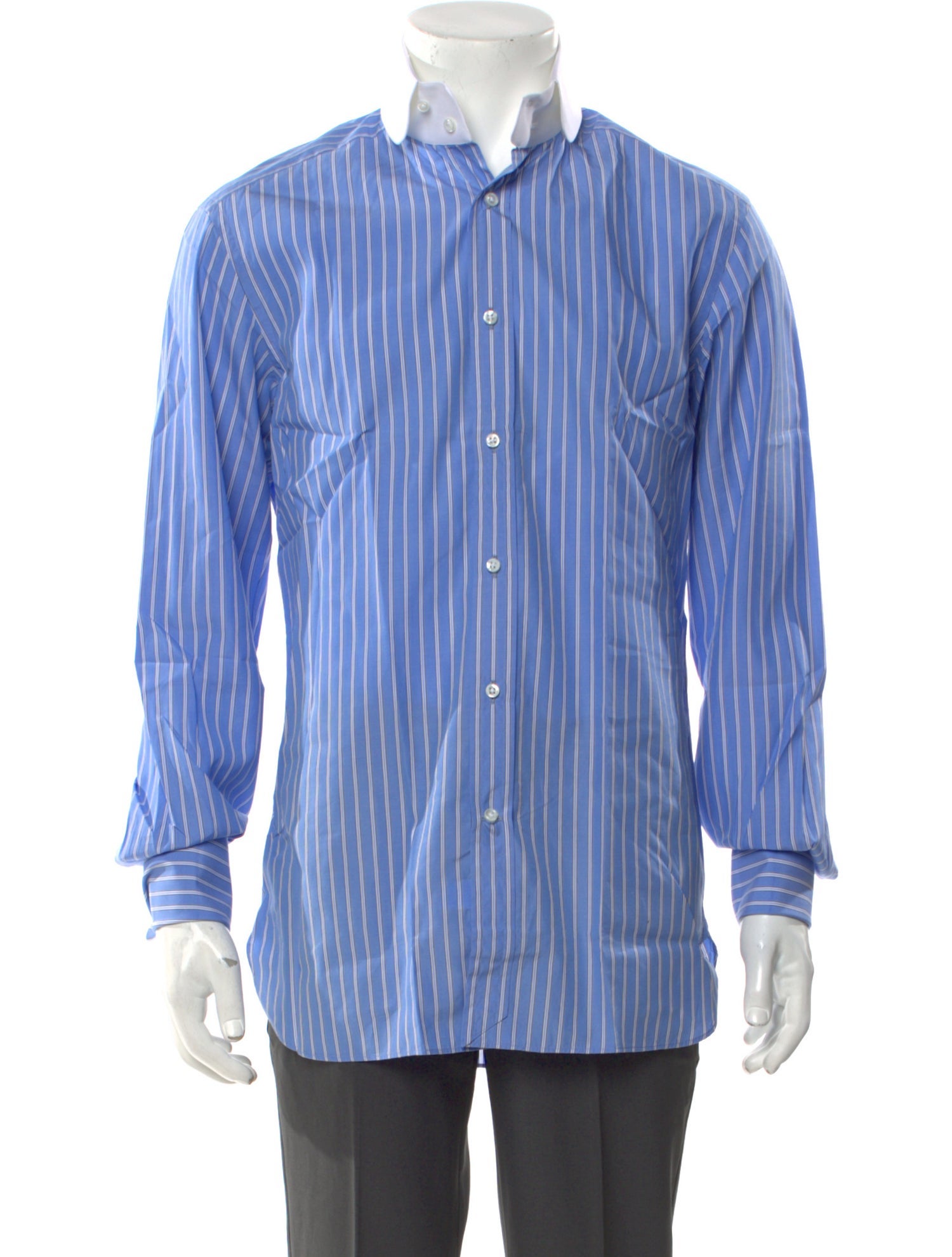Ralph Lauren Purple Label Striped Long Sleeve Dress Shirt