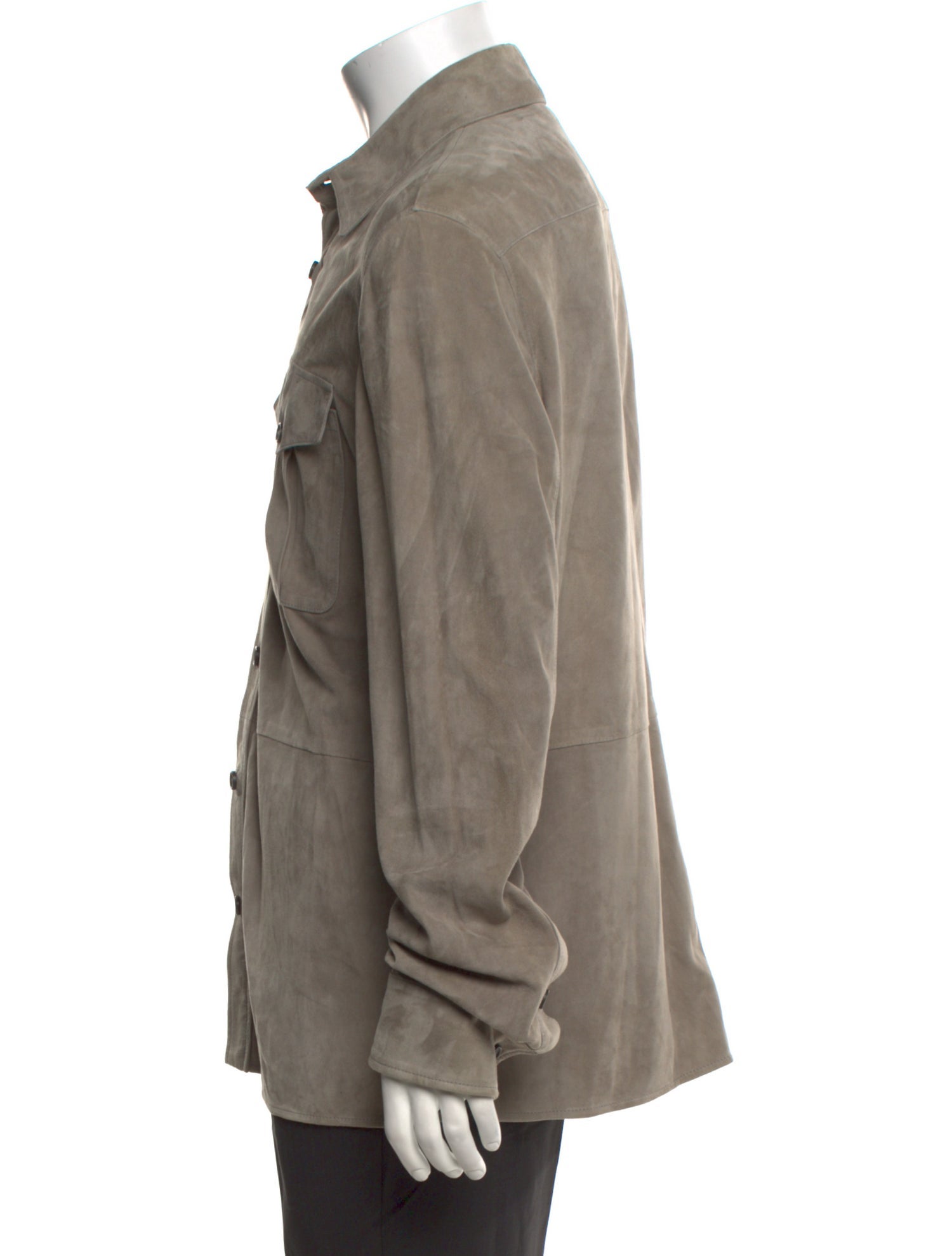 Ralph Lauren Purple Label Suede Long Sleeve Shirt