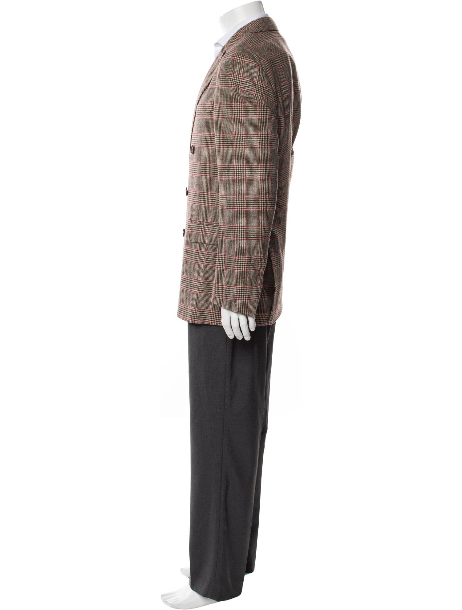 Ralph Lauren Purple Label Wool Houndstooth Print Blazer