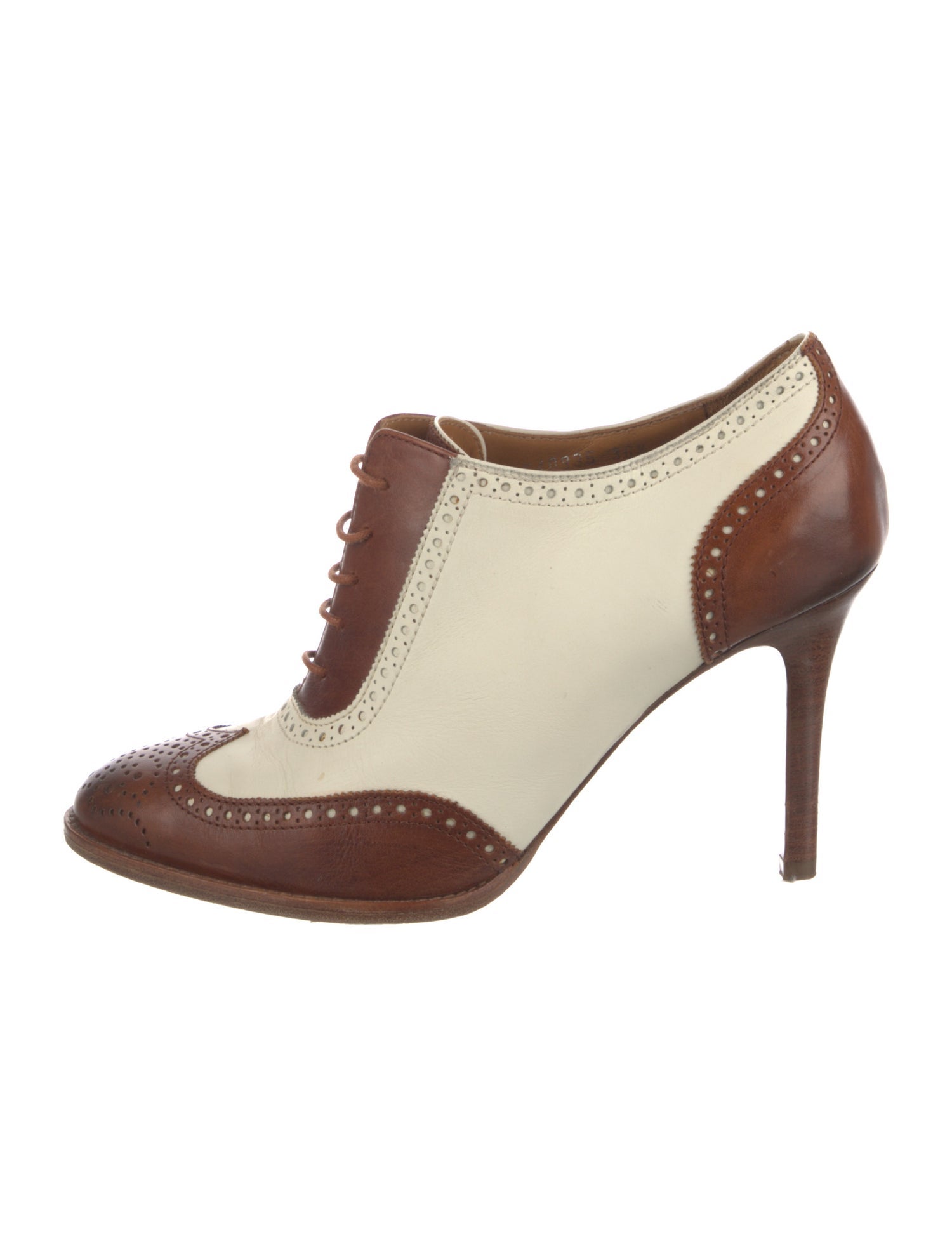 Ralph Lauren Purple Label Leather Colorblock Pattern Pumps