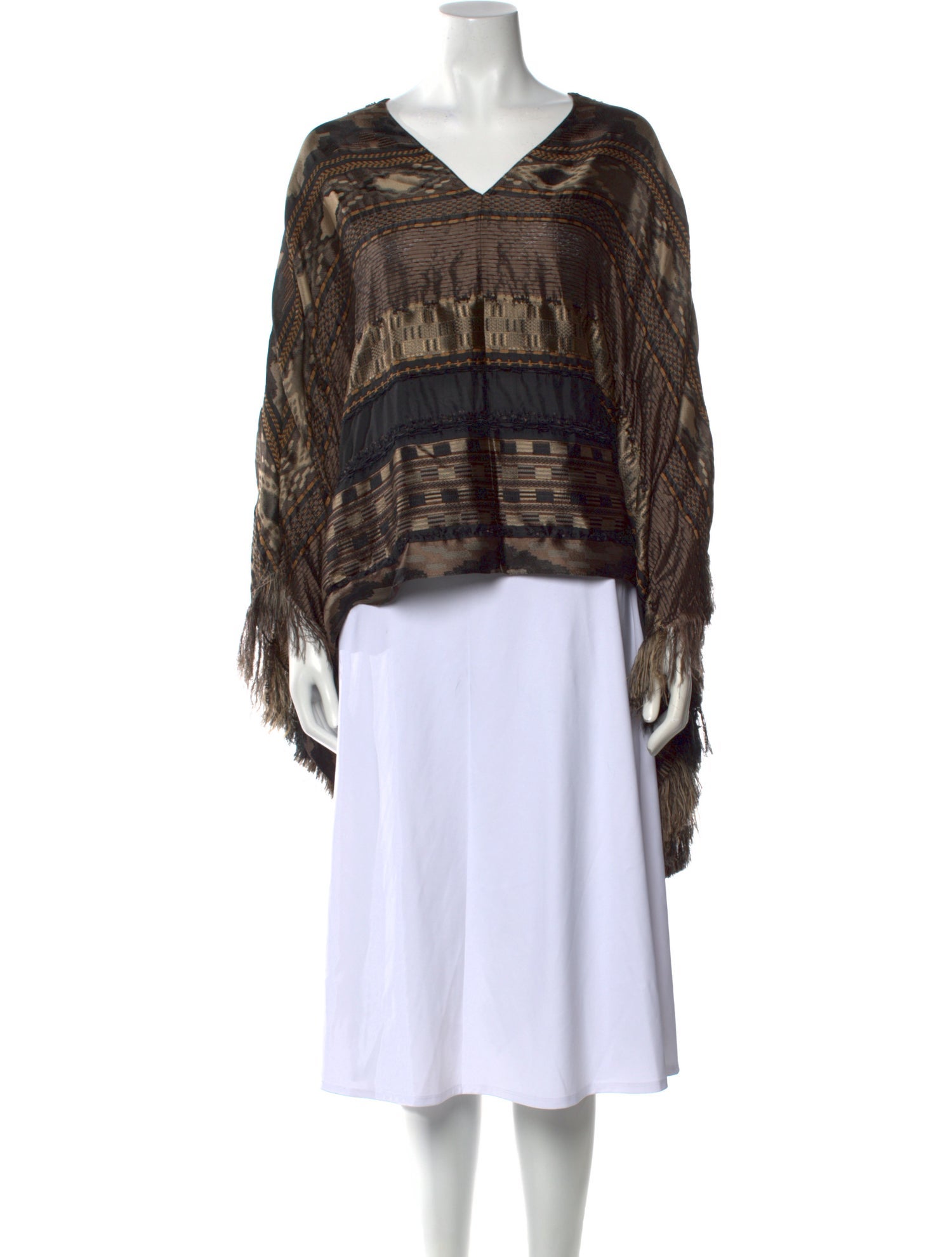 Ralph Lauren Purple Label Graphic Print V-Neck Sweater