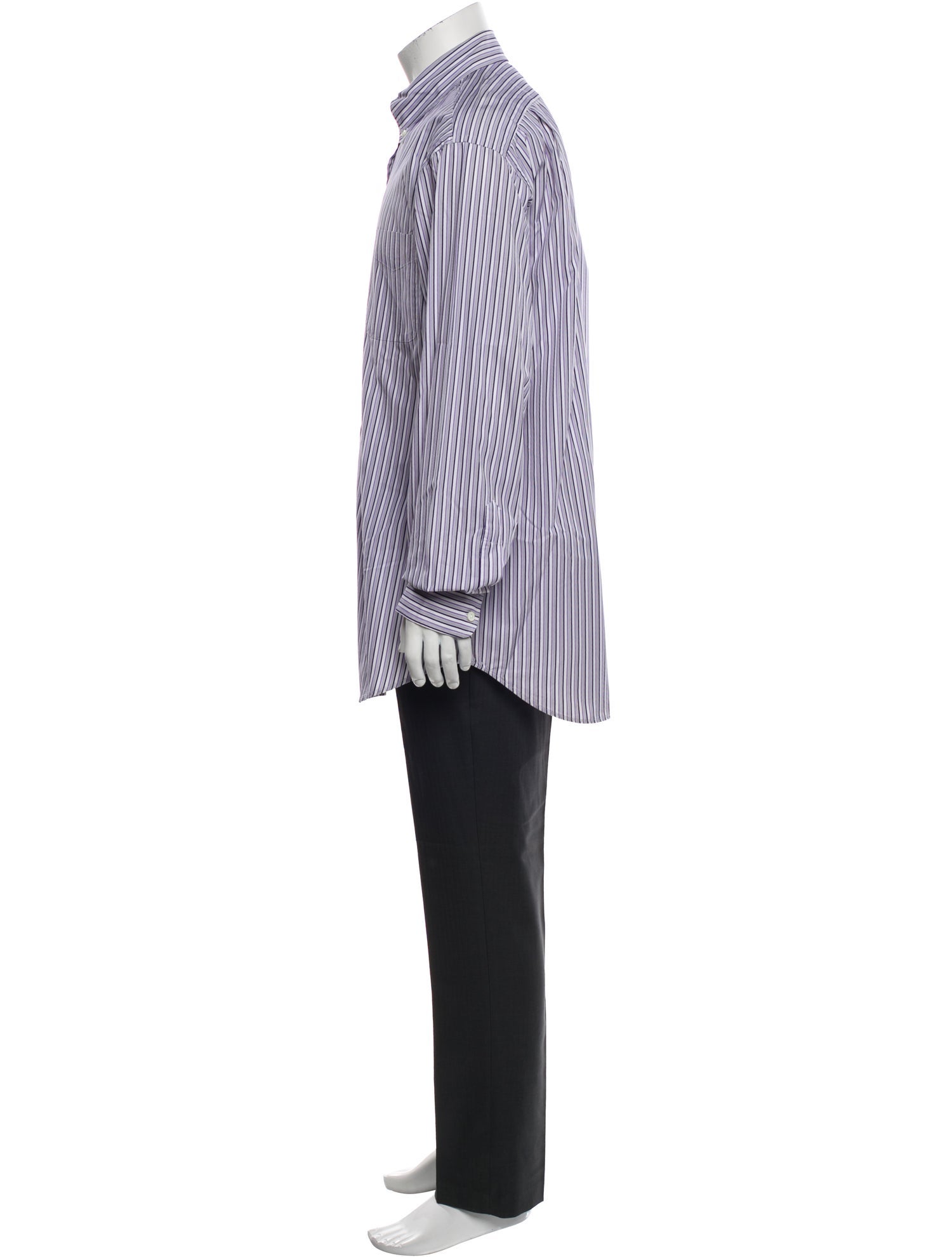 Ralph Lauren Purple Label Striped Long Sleeve Dress Shirt