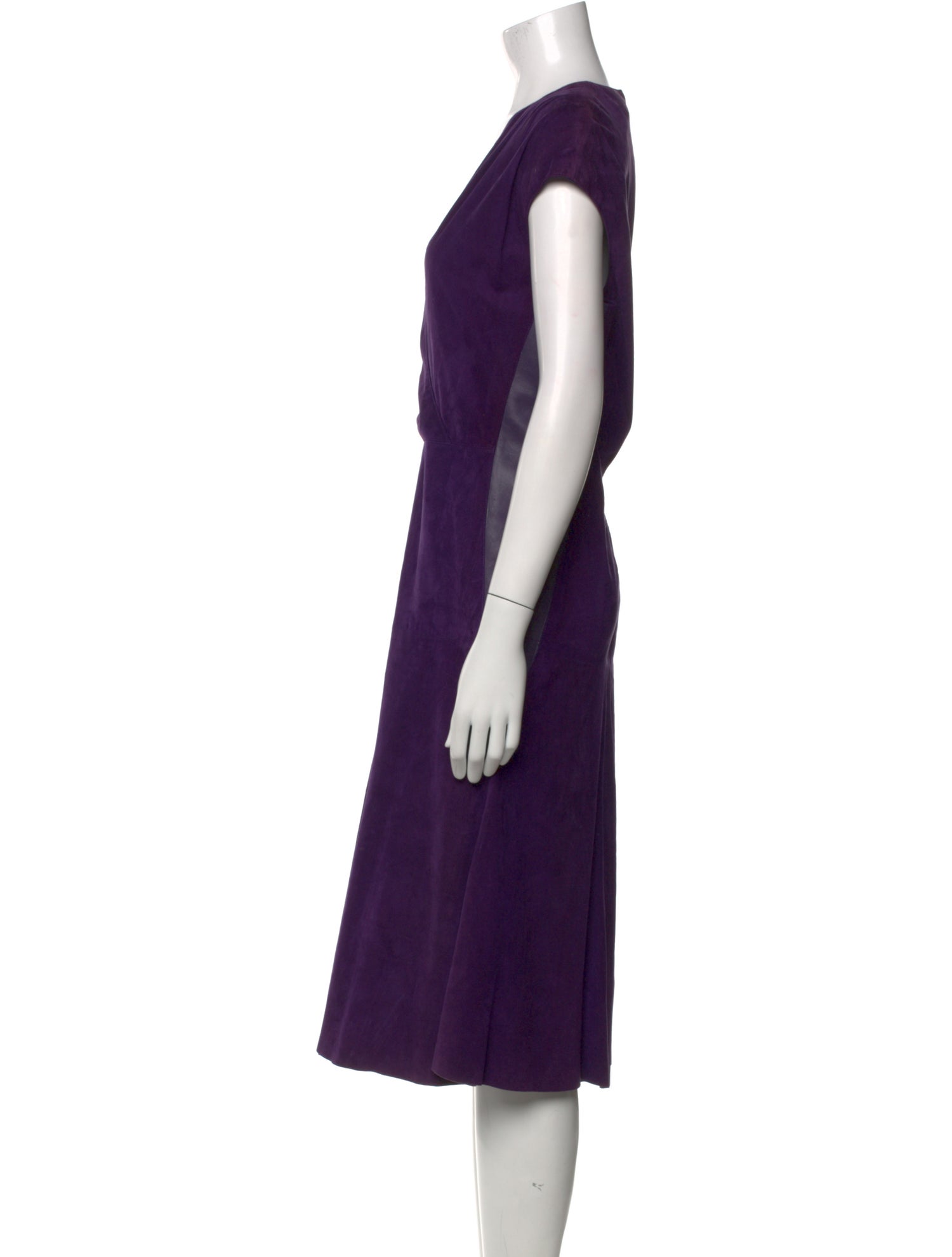 Ralph Lauren Purple Label Suede Midi Length Dress