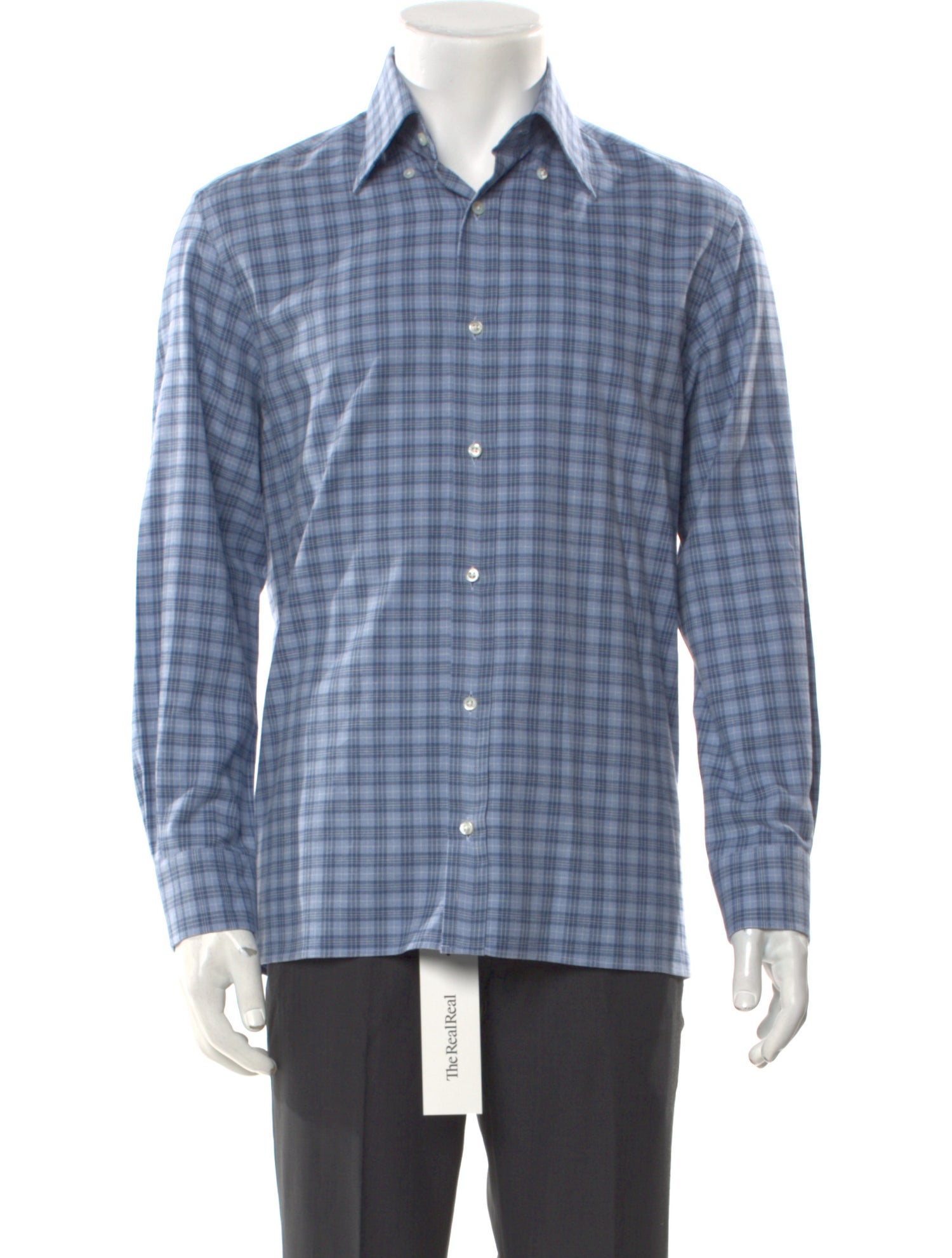 Ralph Lauren Purple Label Plaid Print Long Sleeve Shirt