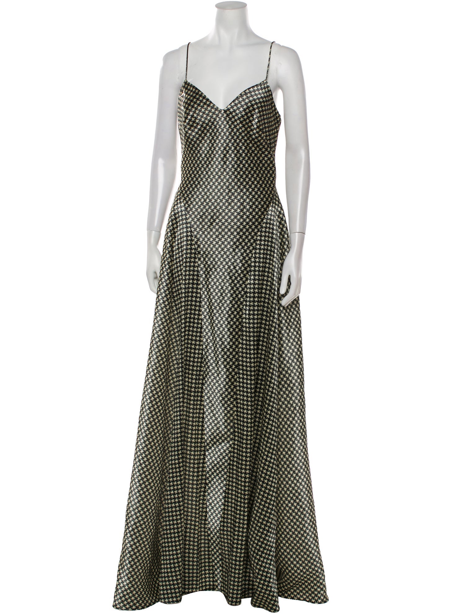 Ralph Lauren Purple Label Houndstooth Print Long Dress