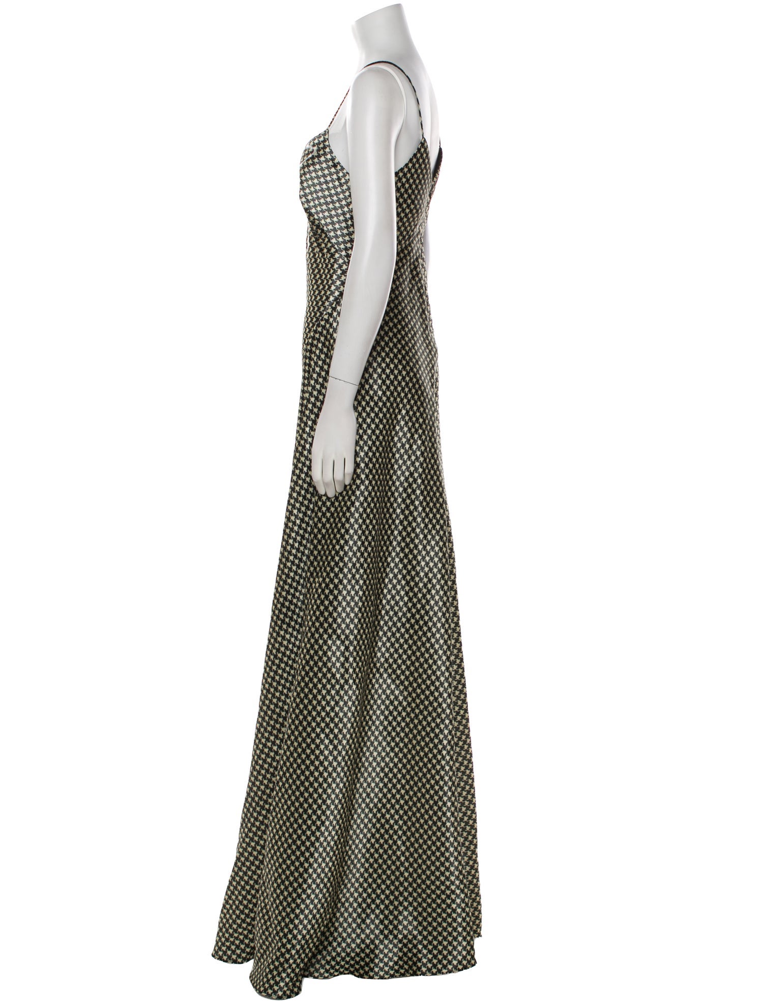 Ralph Lauren Purple Label Houndstooth Print Long Dress