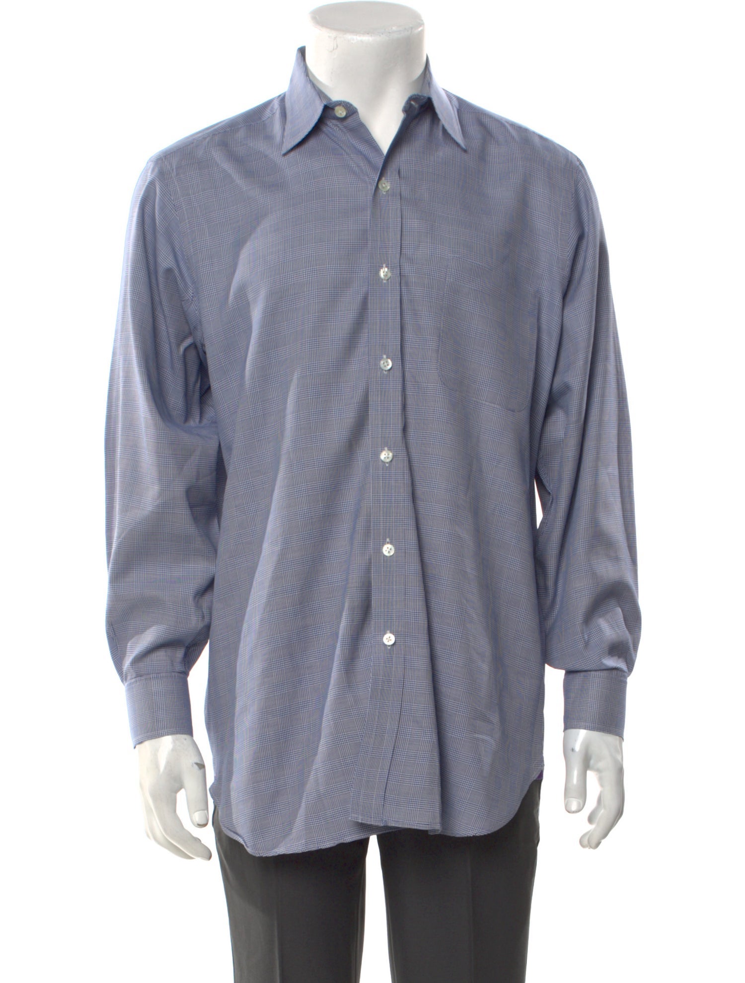 Ralph Lauren Purple Label Plaid Print Long Sleeve Shirt