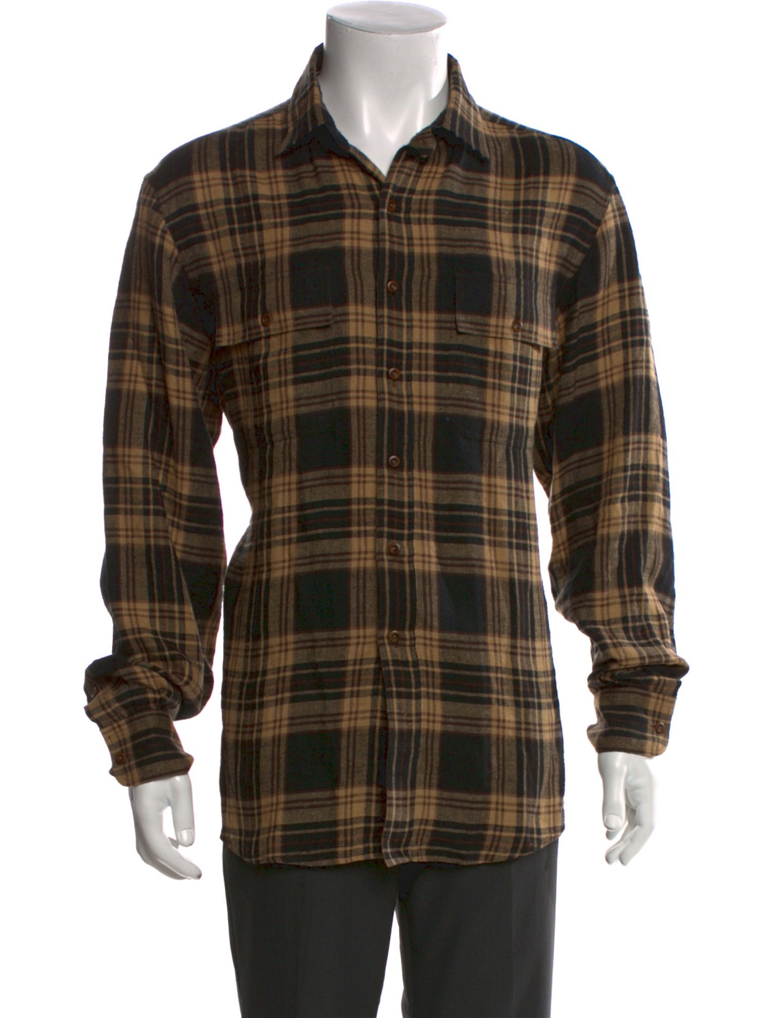 Ralph Lauren Purple Label Plaid Print Long Sleeve Shirt