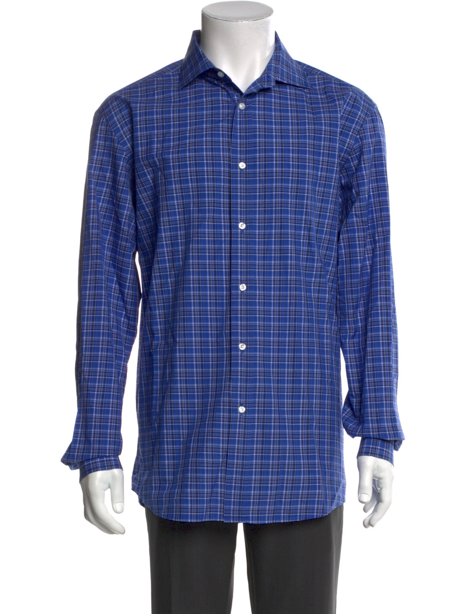 Ralph Lauren Purple Label Plaid Print Long Sleeve Shirt
