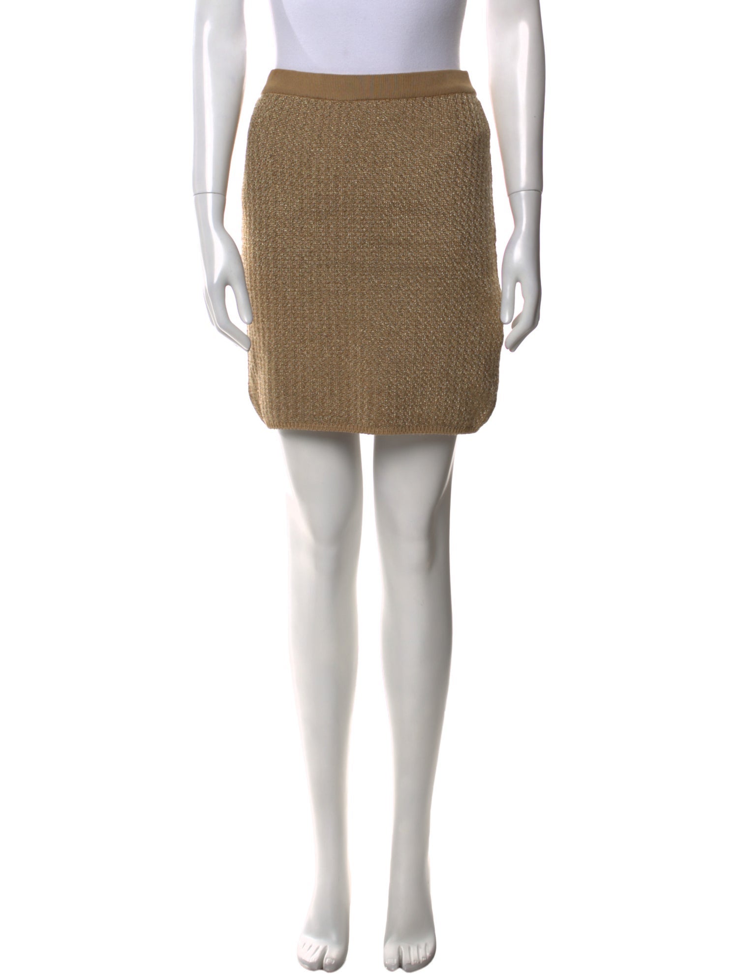 Ralph Lauren Purple Label Leather Trim Embellishment Mini Skirt