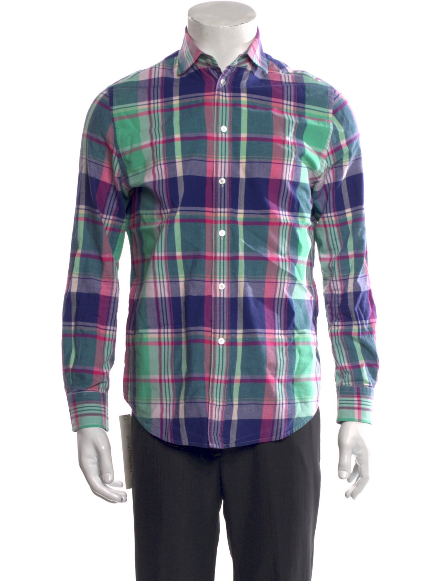 Ralph Lauren Purple Label Plaid Print Long Sleeve Shirt