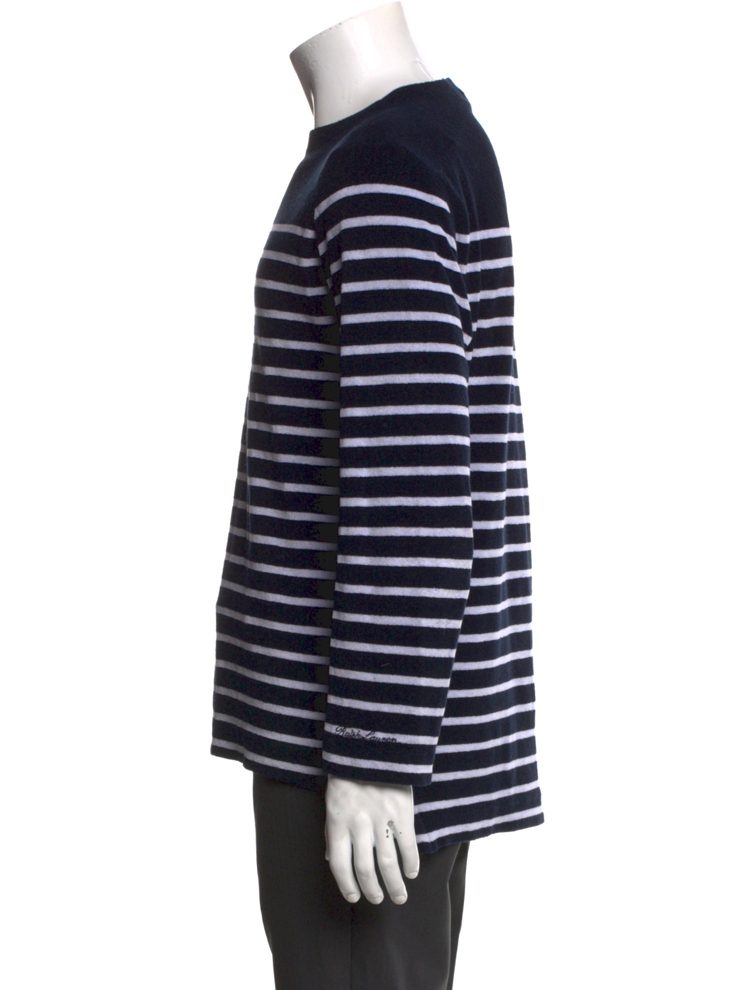 Ralph Lauren Purple Label Striped Crew Neck Sweatshirt