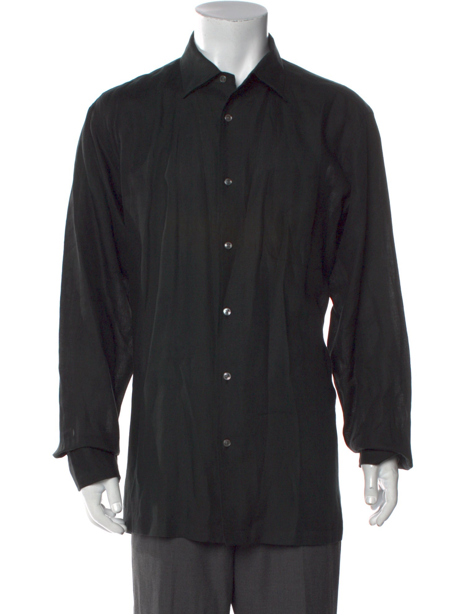 Ralph Lauren Purple Label Linen Long Sleeve Dress Shirt