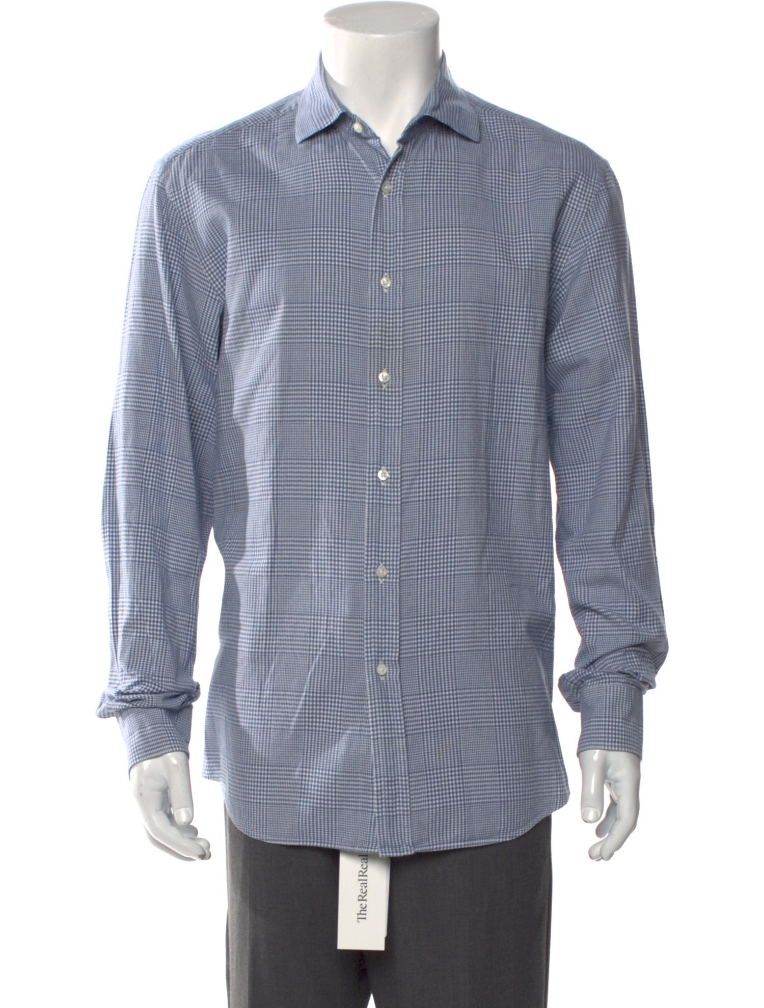 Ralph Lauren Purple Label Plaid Print Long Sleeve Shirt