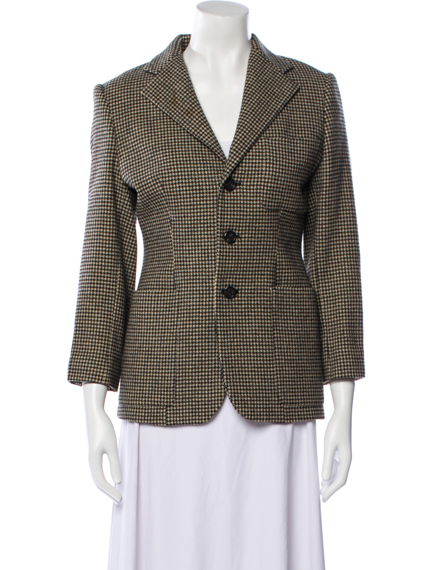 Ralph Lauren Purple Label Wool Houndstooth Print Blazer
