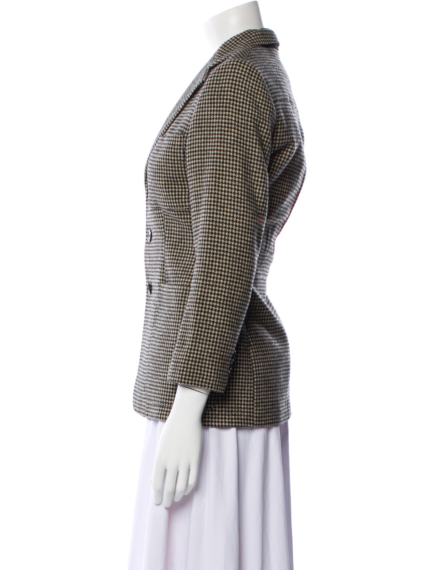 Ralph Lauren Purple Label Wool Houndstooth Print Blazer