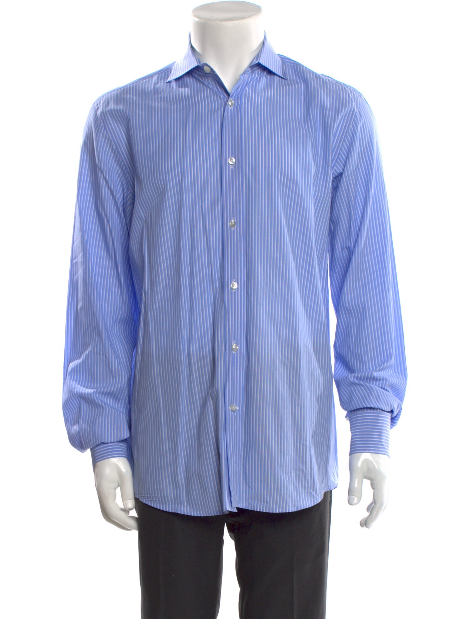 Ralph Lauren Purple Label Striped Long Sleeve Dress Shirt