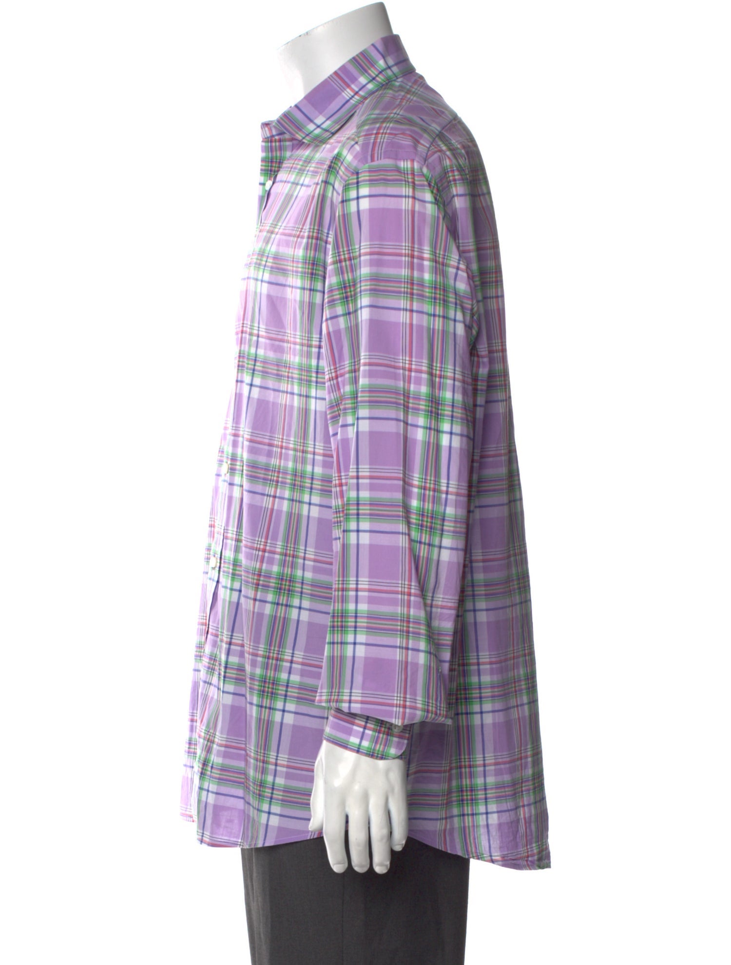 Ralph Lauren Purple Label Plaid Print Long Sleeve Shirt