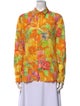 Ralph Lauren Purple Label Silk Floral Print Button-Up Top
