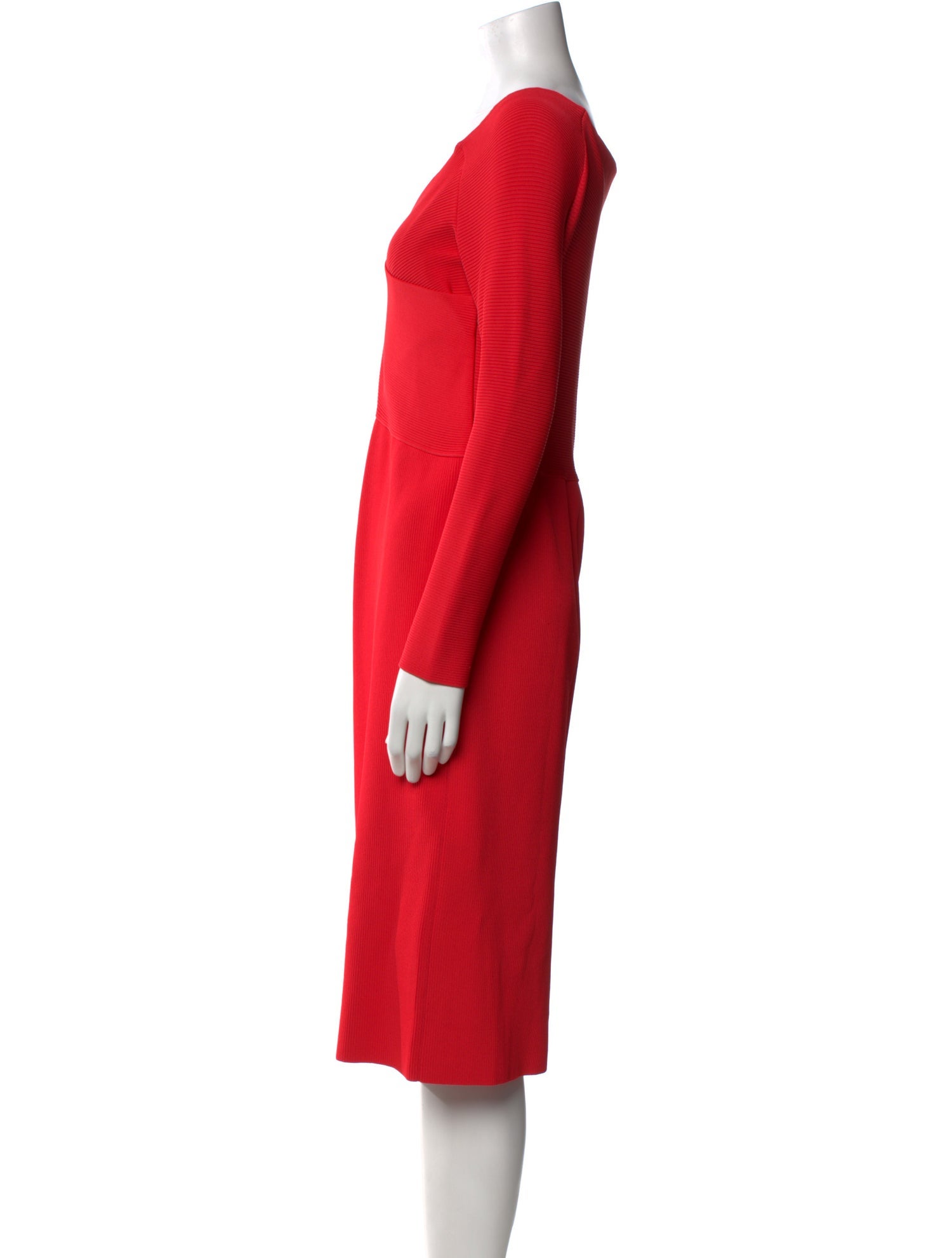 Ralph Lauren Purple Label V-Neck Midi Length Dress