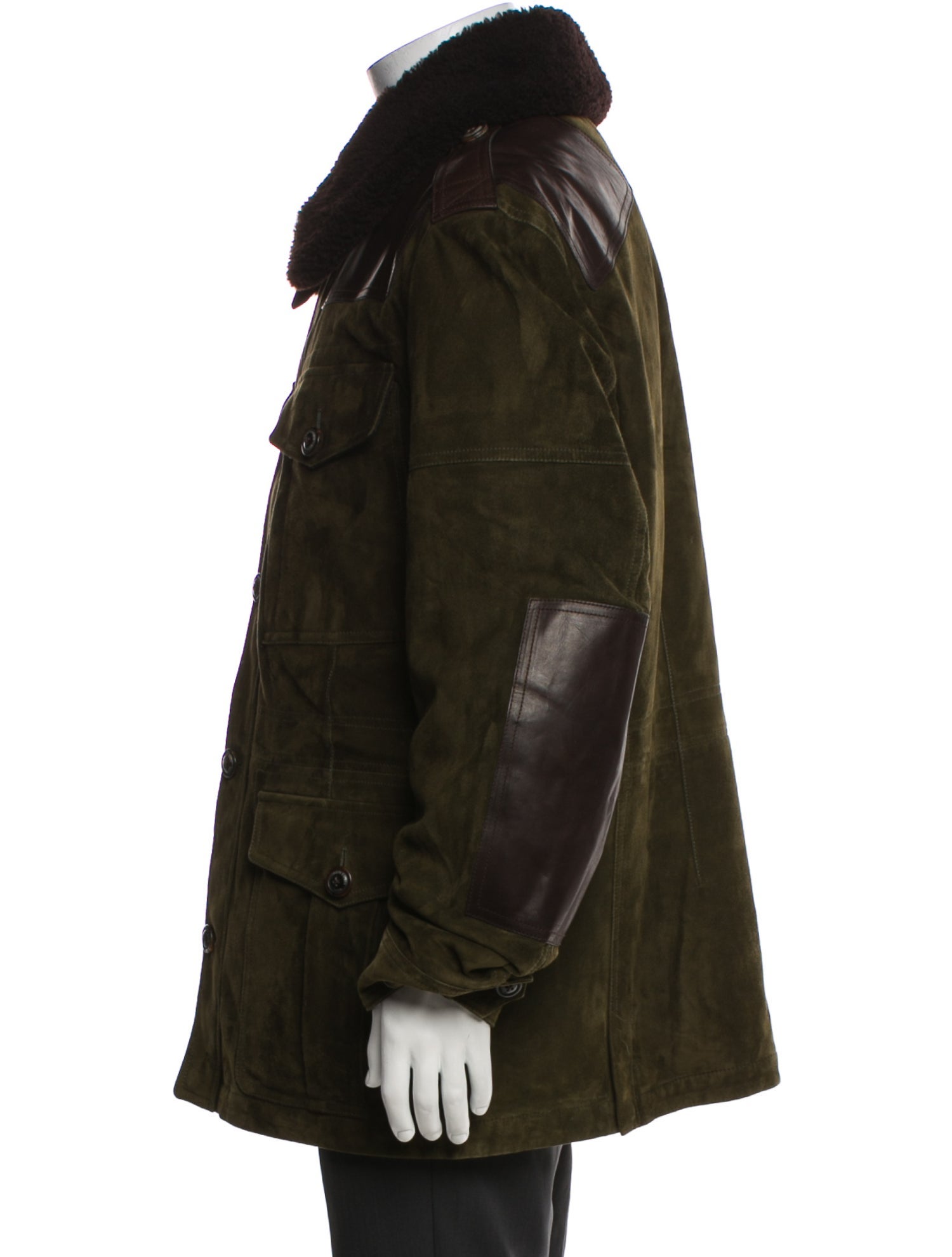 Ralph Lauren Purple Label Lamb Leather Printed Utility Jacket