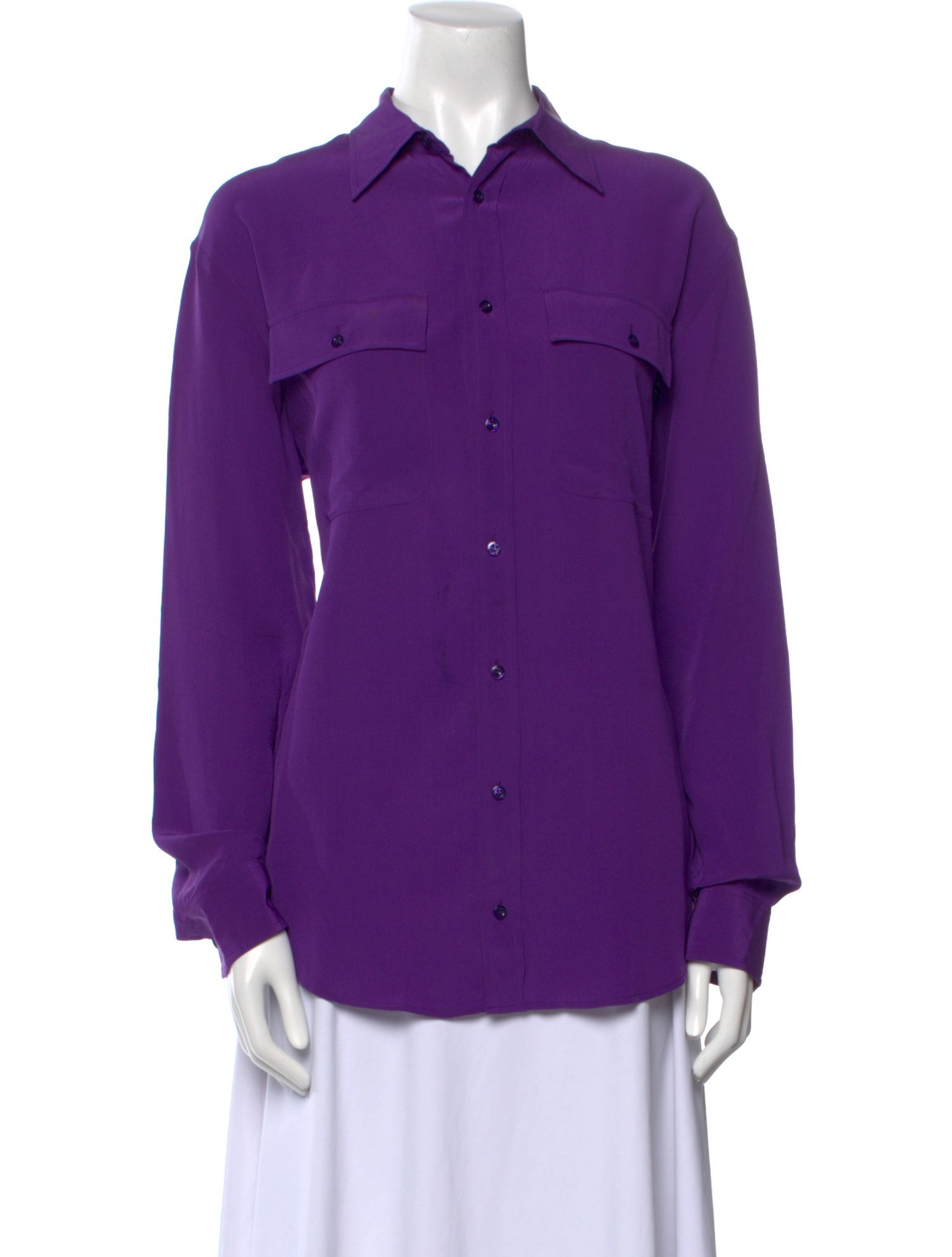 Ralph Lauren Purple Label Silk Long Sleeve Blouse