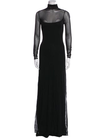 Turtleneck Ralph Lauren Long Black Evening Dress Ralph Lauren