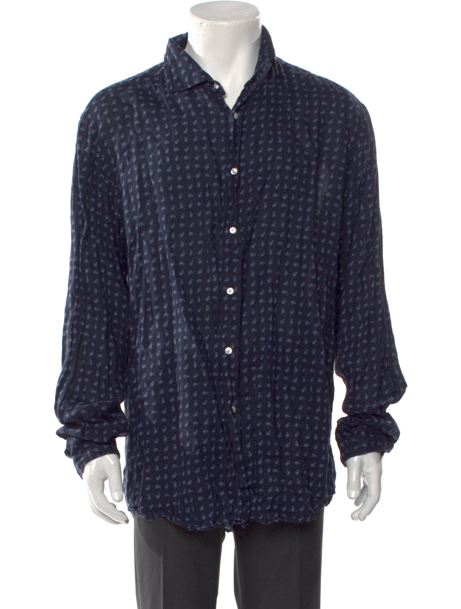 Ralph Lauren Purple Label Linen Paisley Print Shirt