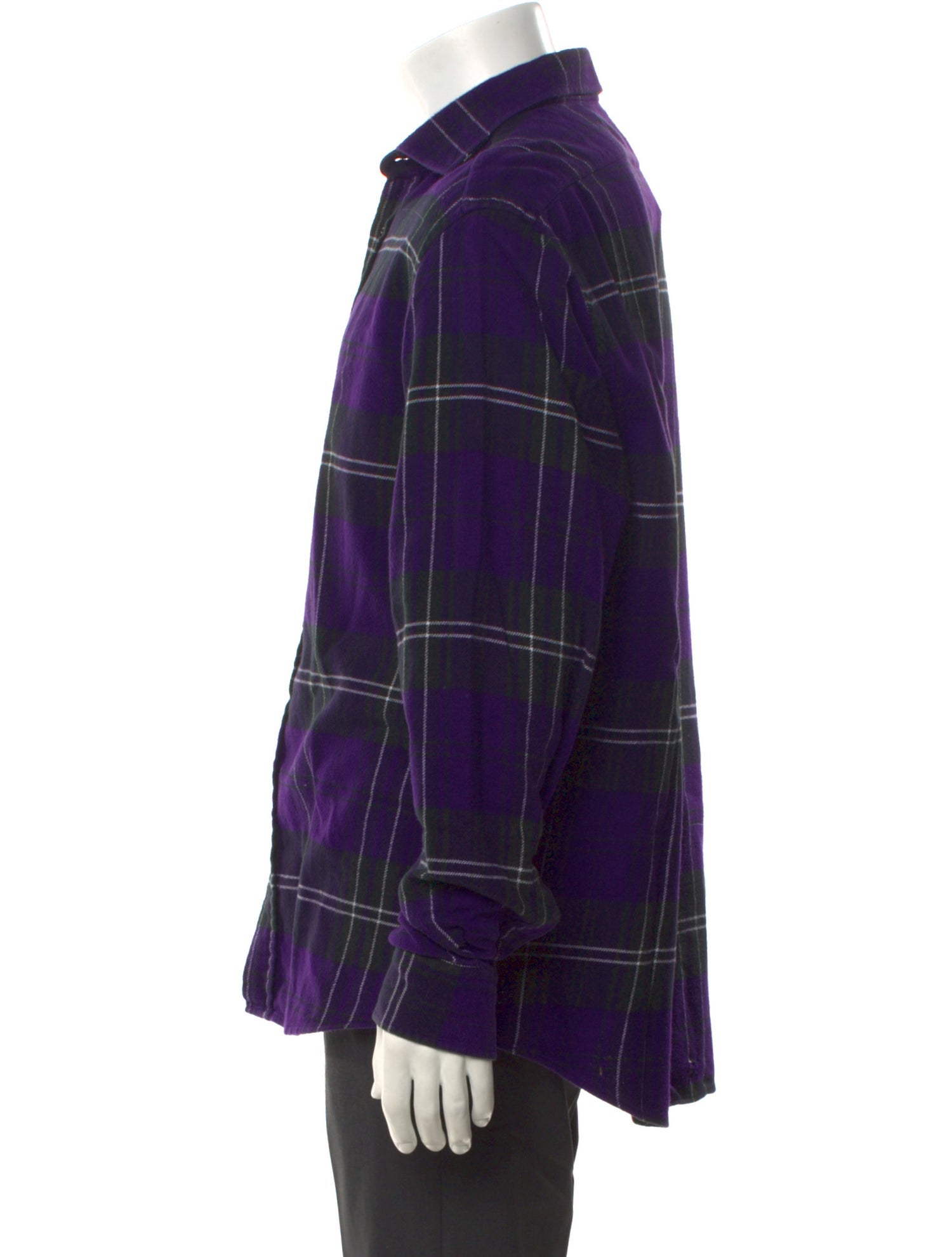 Ralph Lauren Purple Label Plaid Print Long Sleeve Shirt