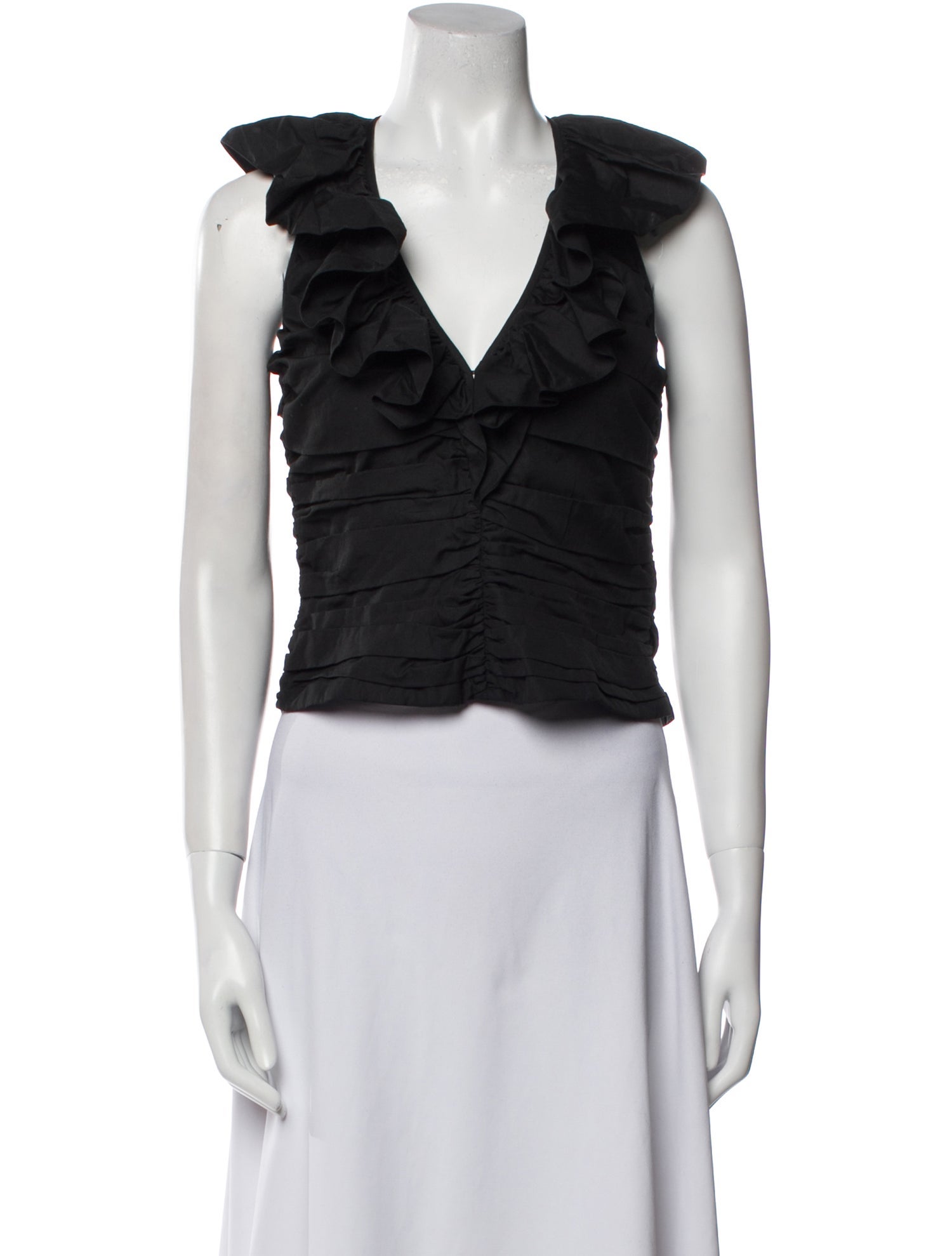 Ralph Lauren Purple Label V-Neck Sleeveless Crop Top