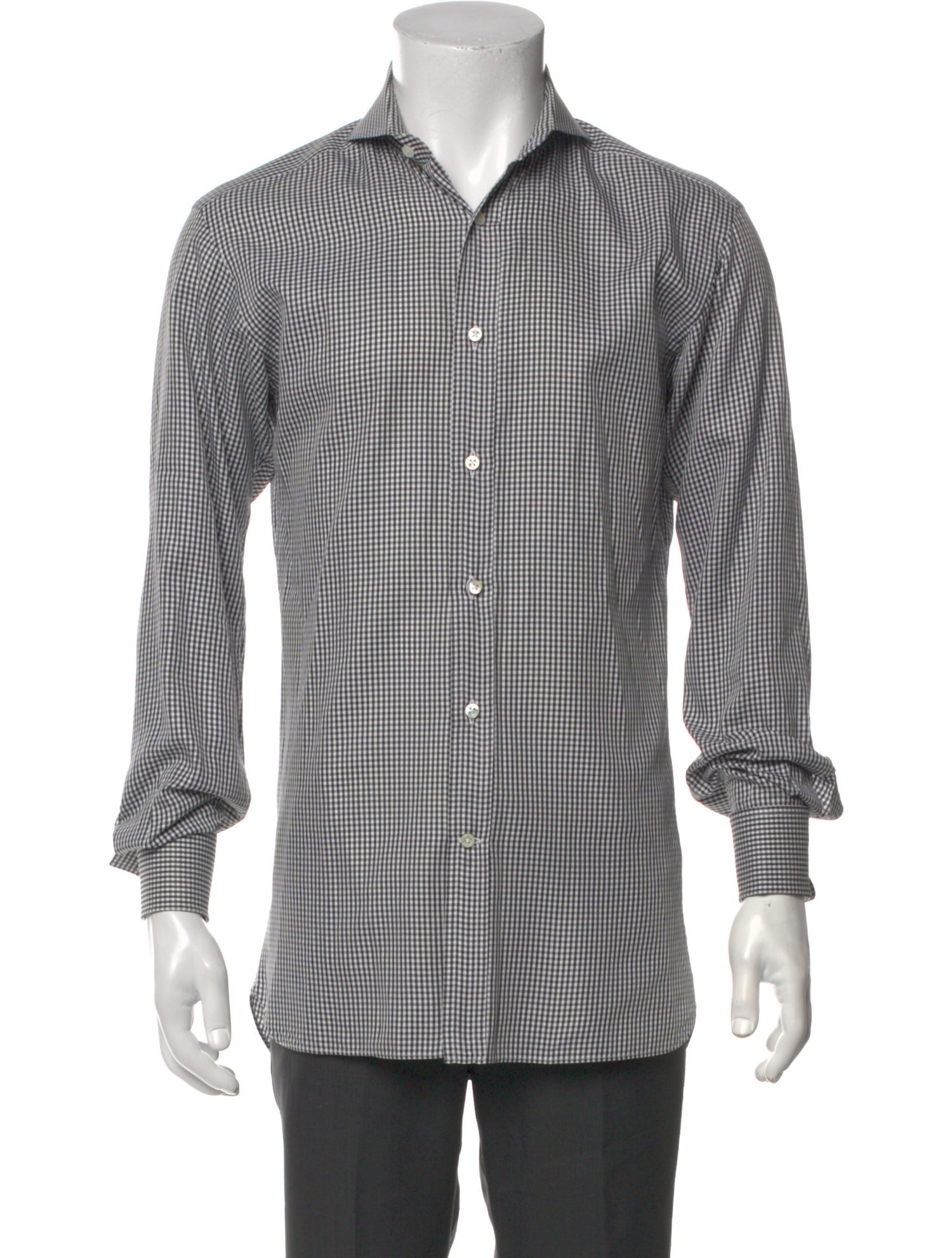 Ralph Lauren Purple Label Plaid Print Long Sleeve Shirt