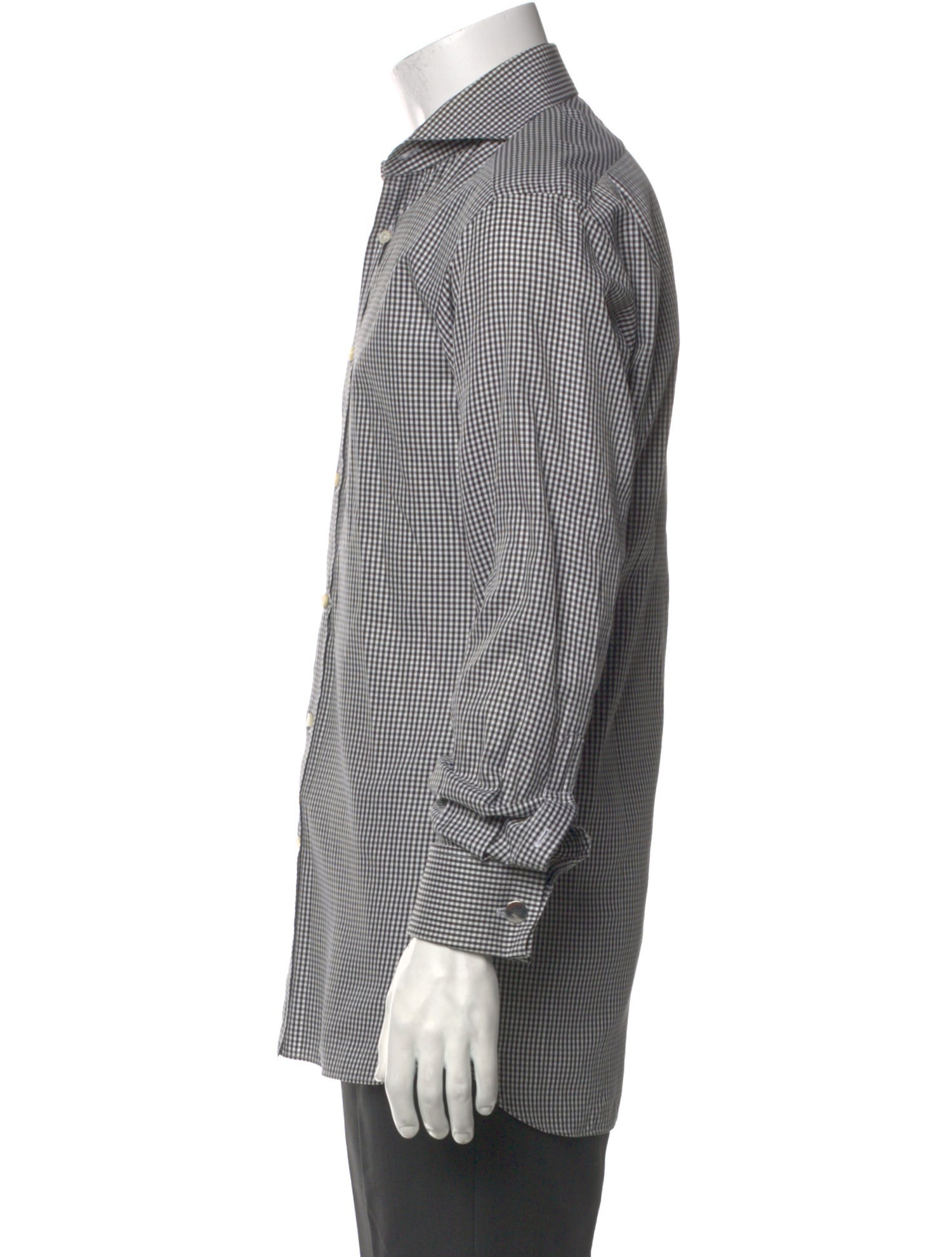 Ralph Lauren Purple Label Plaid Print Long Sleeve Shirt