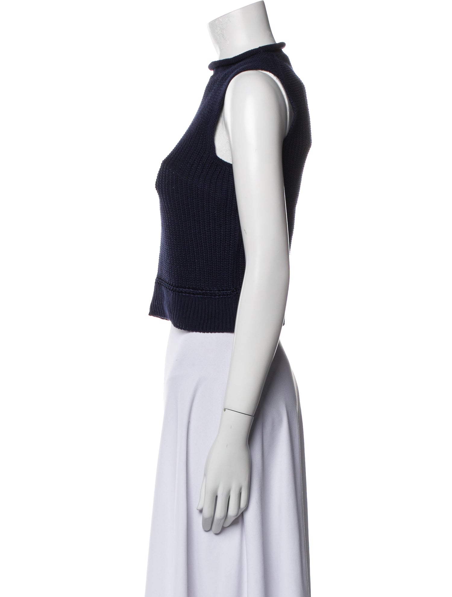 Ralph Lauren Purple Label Silk Mock Neck Crop Top
