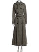 Ralph Lauren Purple Label Wool Plaid Print Trench Coat