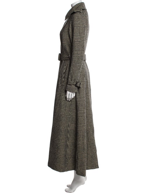 Ralph Lauren Purple Label Wool Plaid Print Trench Coat