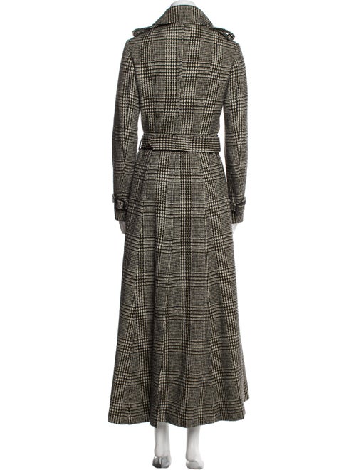 Ralph Lauren Purple Label Wool Plaid Print Trench Coat