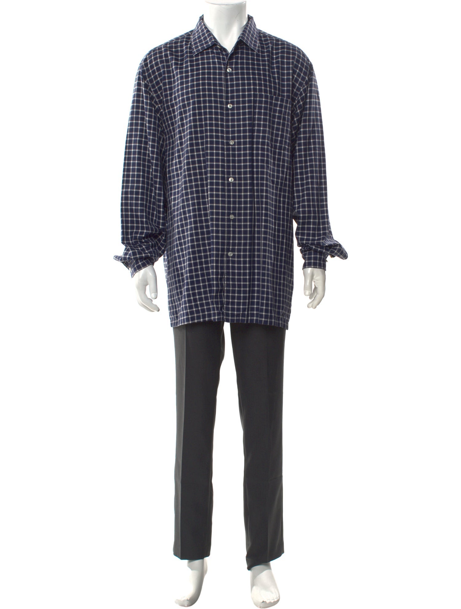 Ralph Lauren Purple Label Plaid Print Long Sleeve Shirt