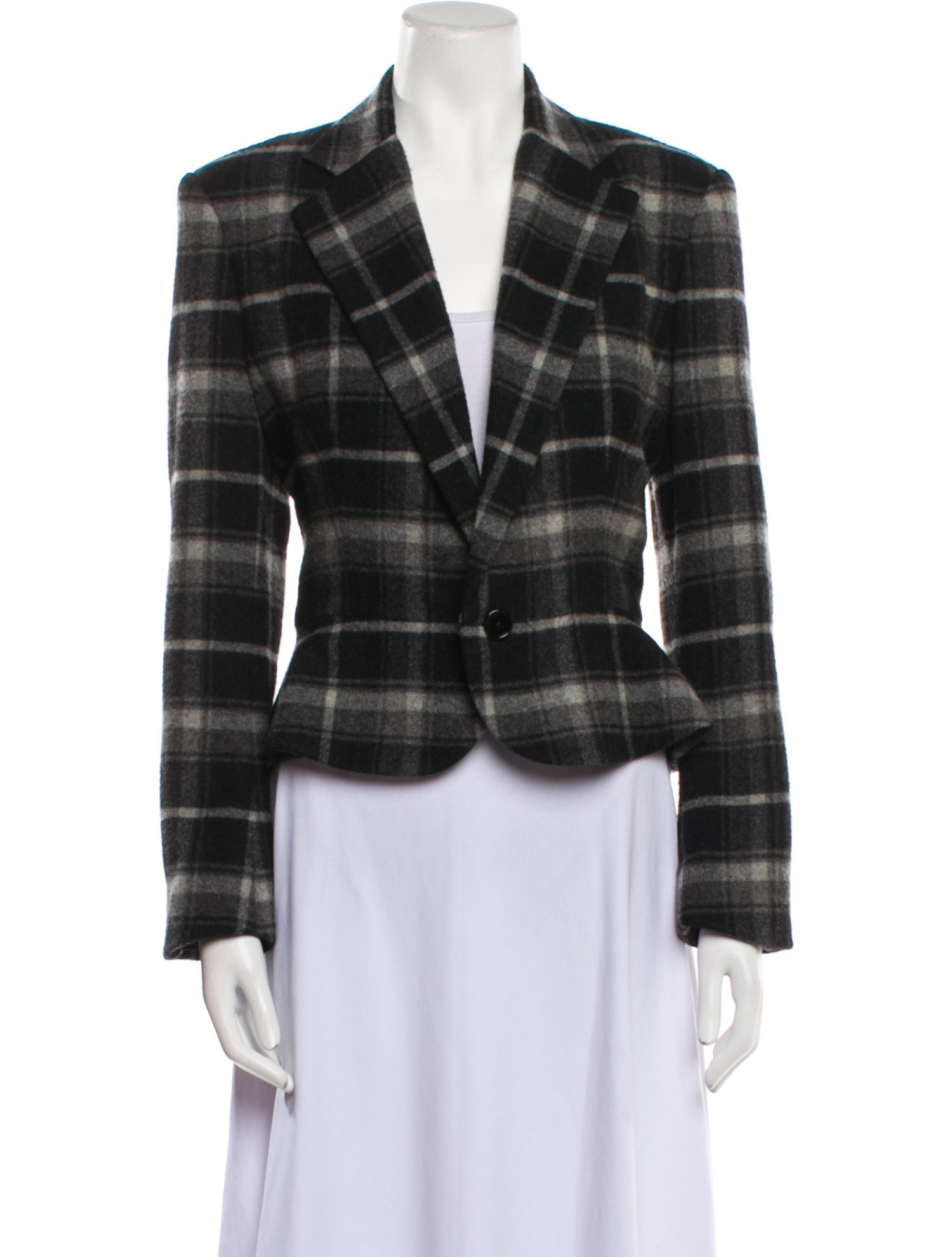 Ralph Lauren Purple Label Cashmere Plaid Print Blazer