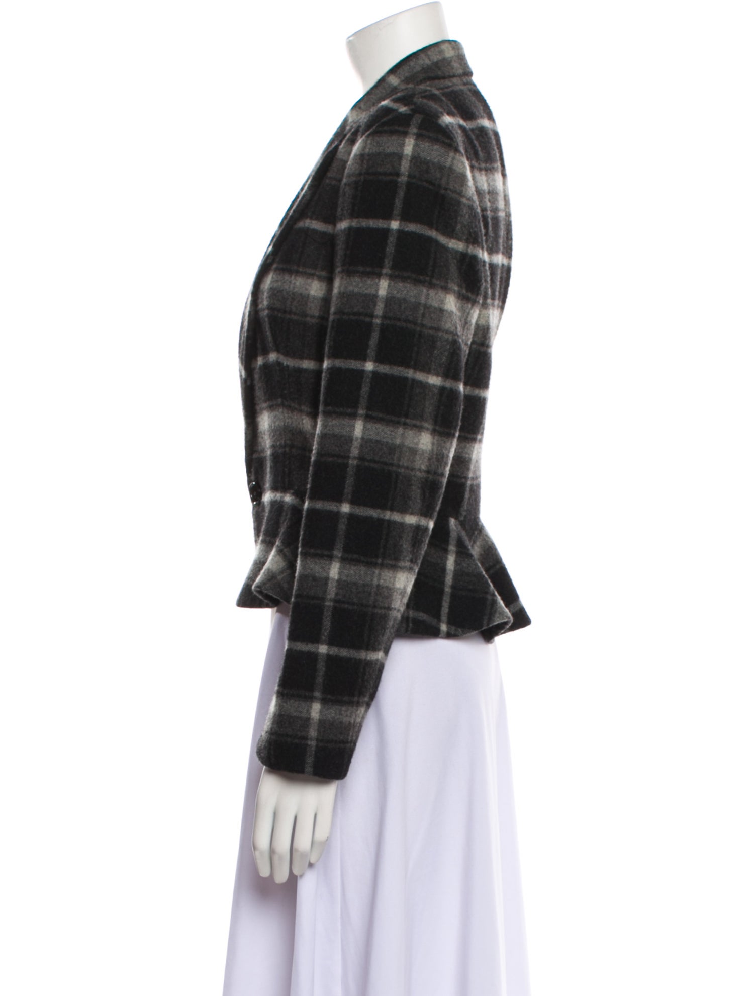 Ralph Lauren Purple Label Cashmere Plaid Print Blazer